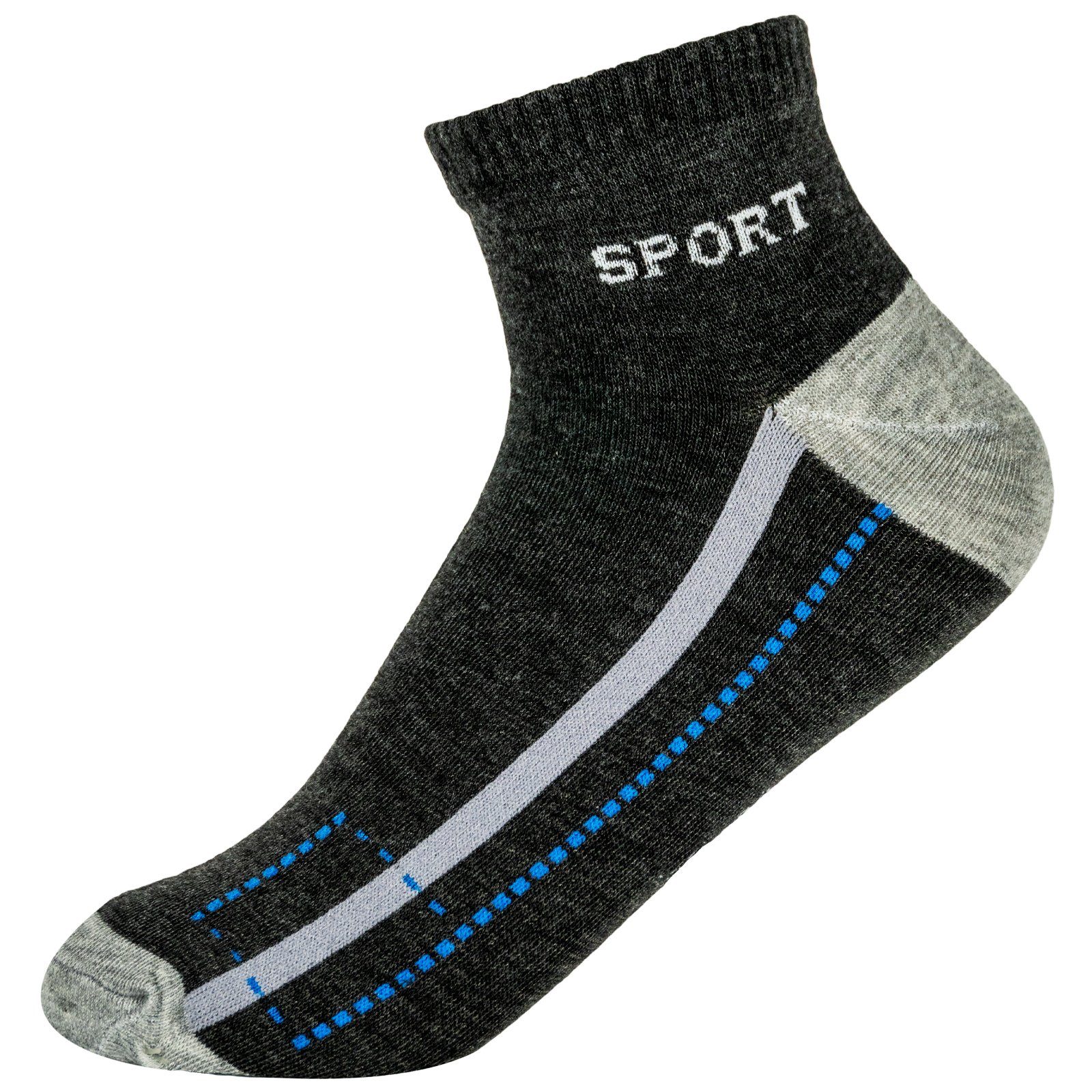 Sport Damen (Packung, Kurz Paar Socken TEXEMP Baumwolle 43-46 Socken 12 39-42 Socken Sneaker Freizeit 12 Paar) Sneakersocken Herren