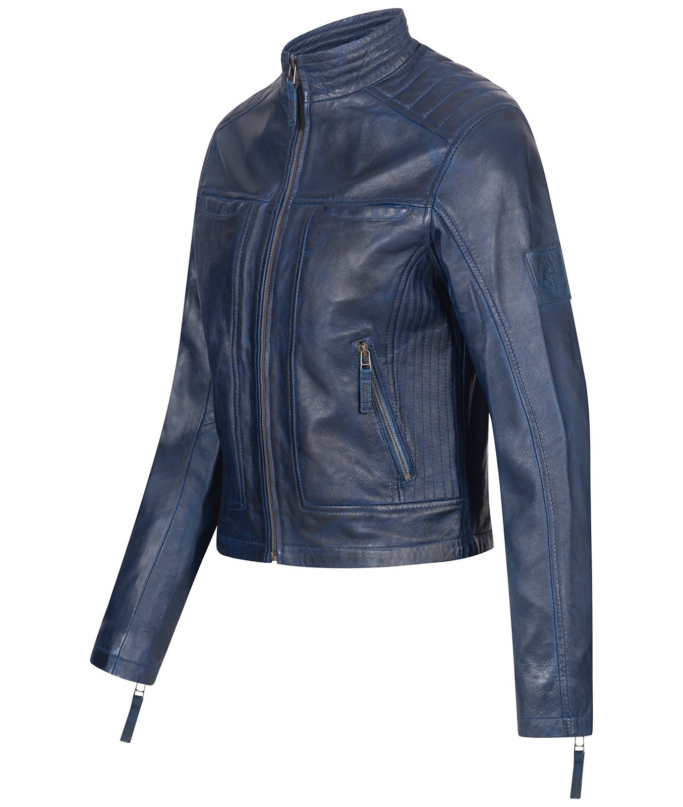 Lederjacke Rock Creek D-486 Damen Dunkelblau Lederjacke