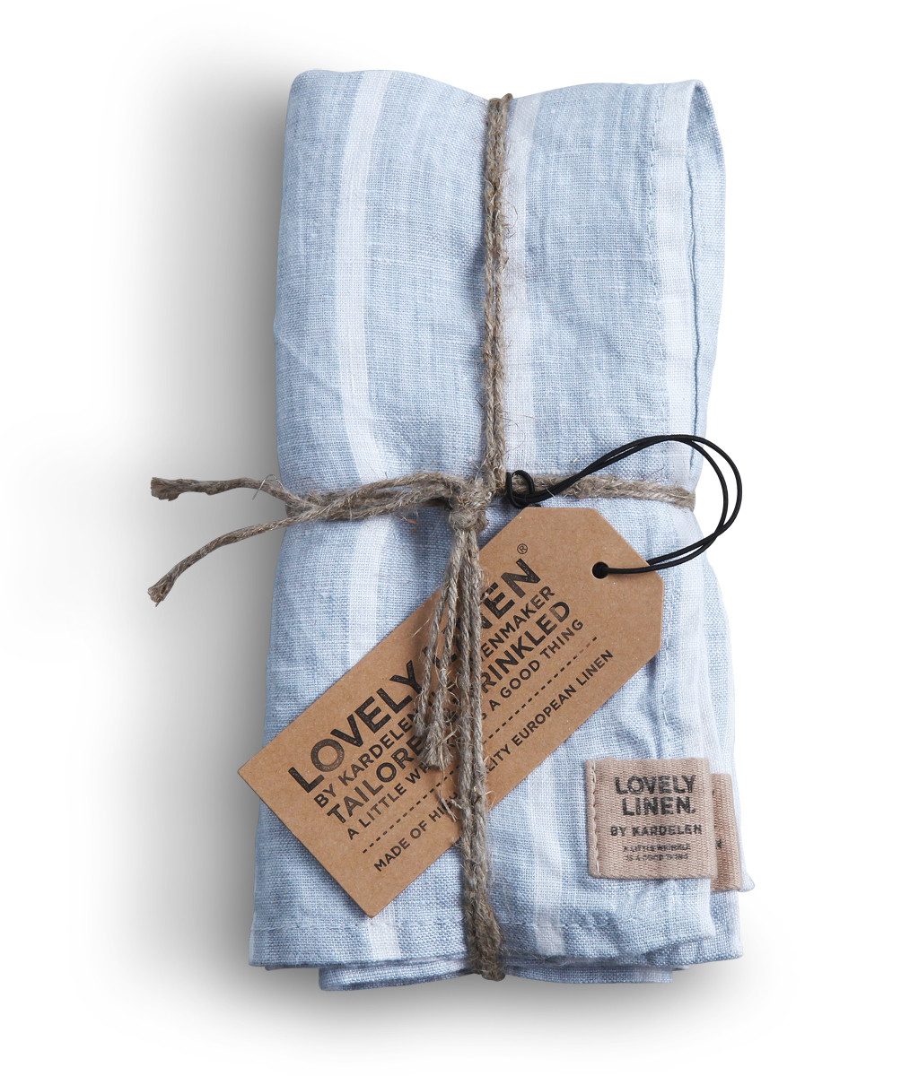 Lovely Linen Stoffserviette Linen Stripe Serviette Leinen sky (1 Stück)