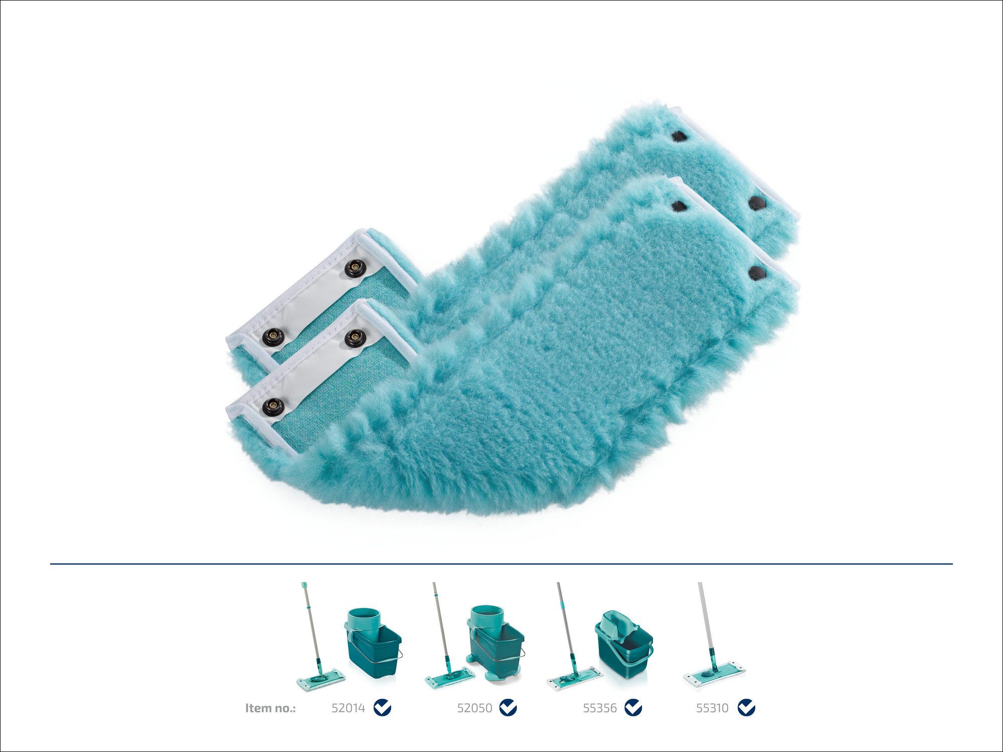 Leifheit Wischbezug CLEAN TWIST M / Combi M static plus 2er Set Wischbezug (Kunstfaser, 14.0x43.0 cm, 2-tlg., Waschbar bei 40°C, Wischbreite 33cm, für alle glatten Böden)