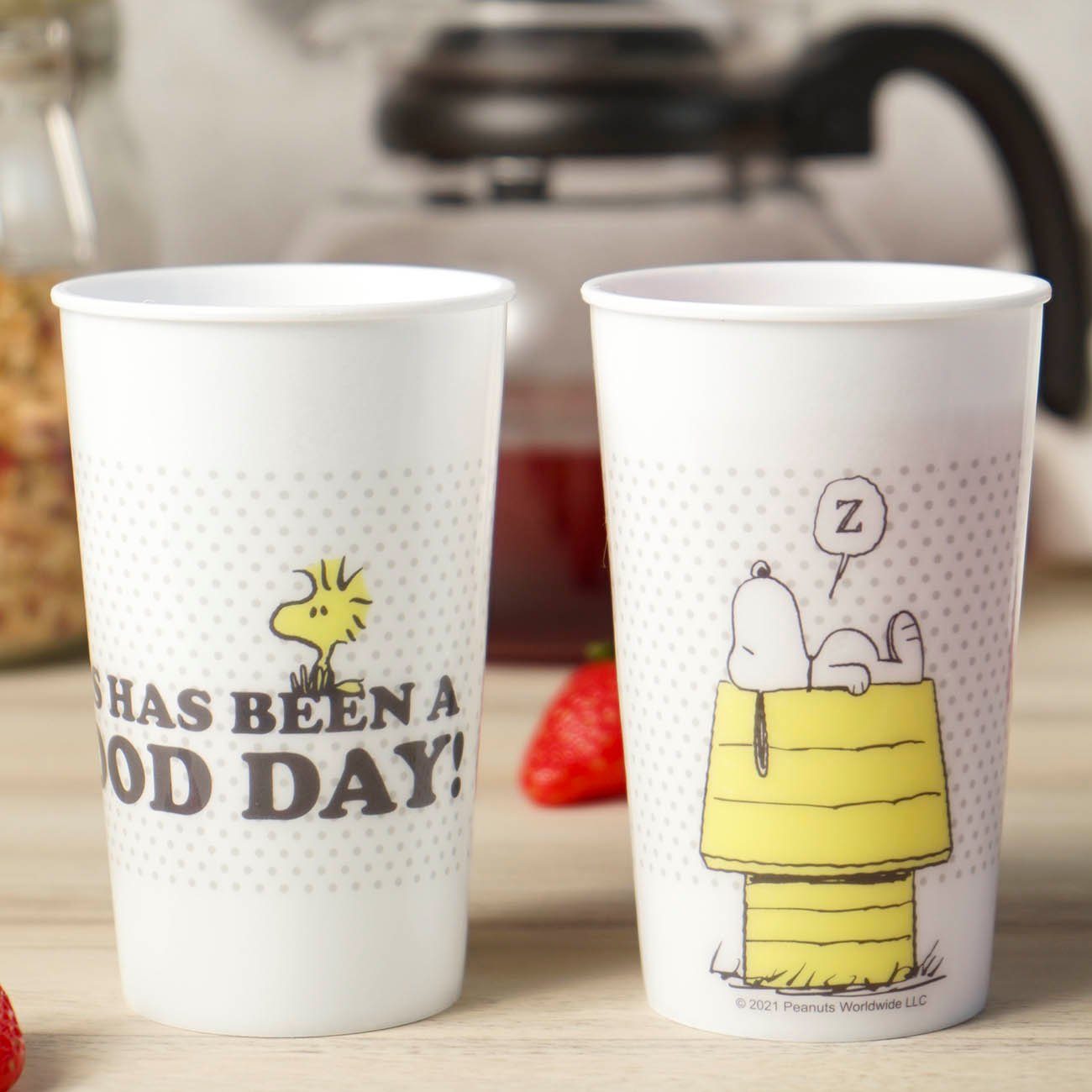 Geda Labels GmbH Kinderbecher Trinkbecher Snoopy Good Day 2er Set 330ml PP, 2-tlg., PP, 2-teilig