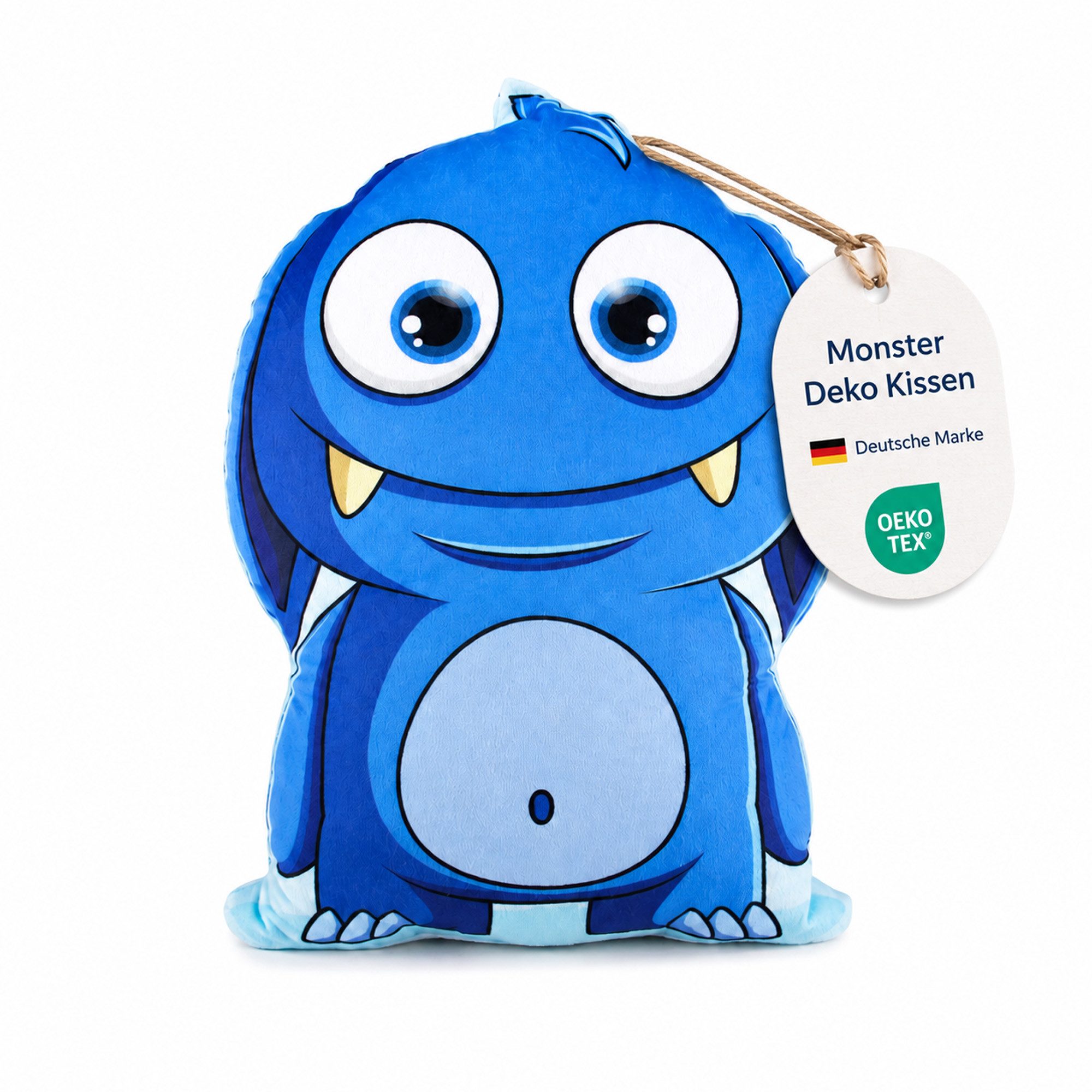 Bestlivings Dekokissen Monster Kuschelkissen, Kuschelkissen mit individuellem Design in Blau 100% Polyester