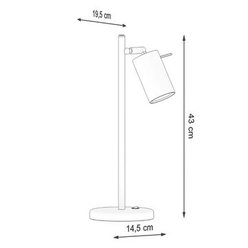 SOLLUX lighting Tischleuchte RING, ohne Leuchtmittel, beweglicher Lampenschirm, Schalter