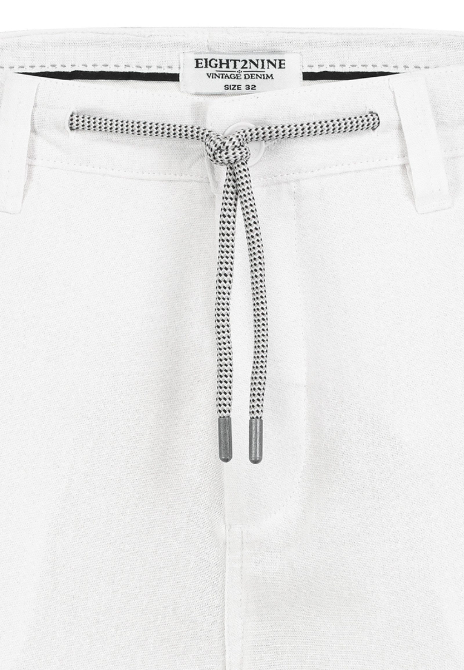 Eight2Nine Cargoshorts Vintage-Style Leinen Bermuda mit Kordelzug und Taschen Linen Shorts