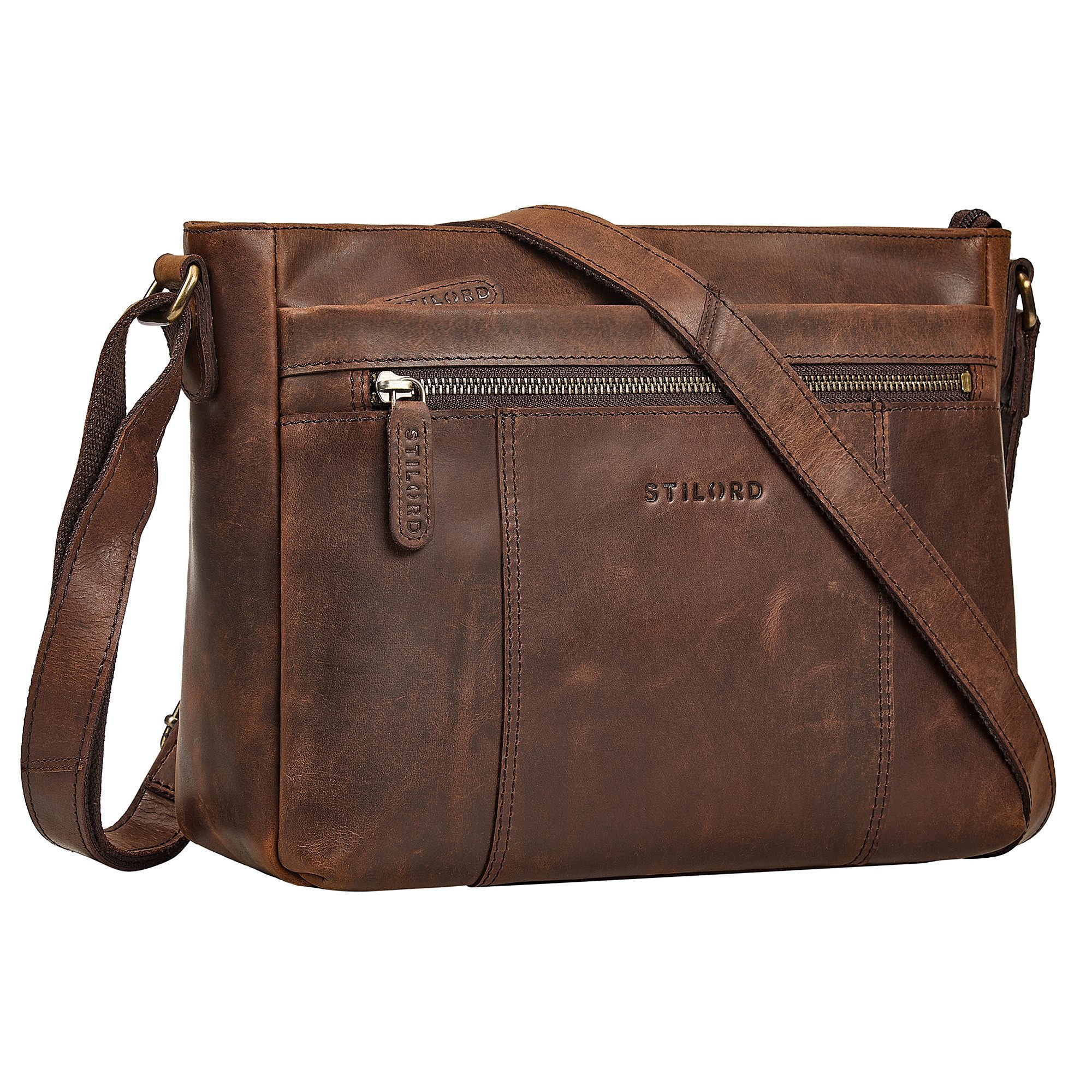 STILORD Handtasche "Bianca" Mittelgroße Damen Ledertasche mit Reißverschluss