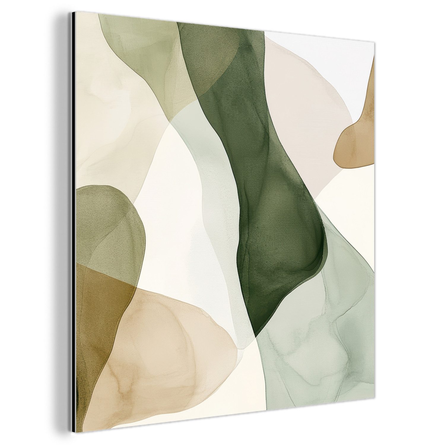 MuchoWow Metallbild Japandi - Abstrakt - Grün, Inkl. Aufhängung, Alu-Dibond günstig online kaufen