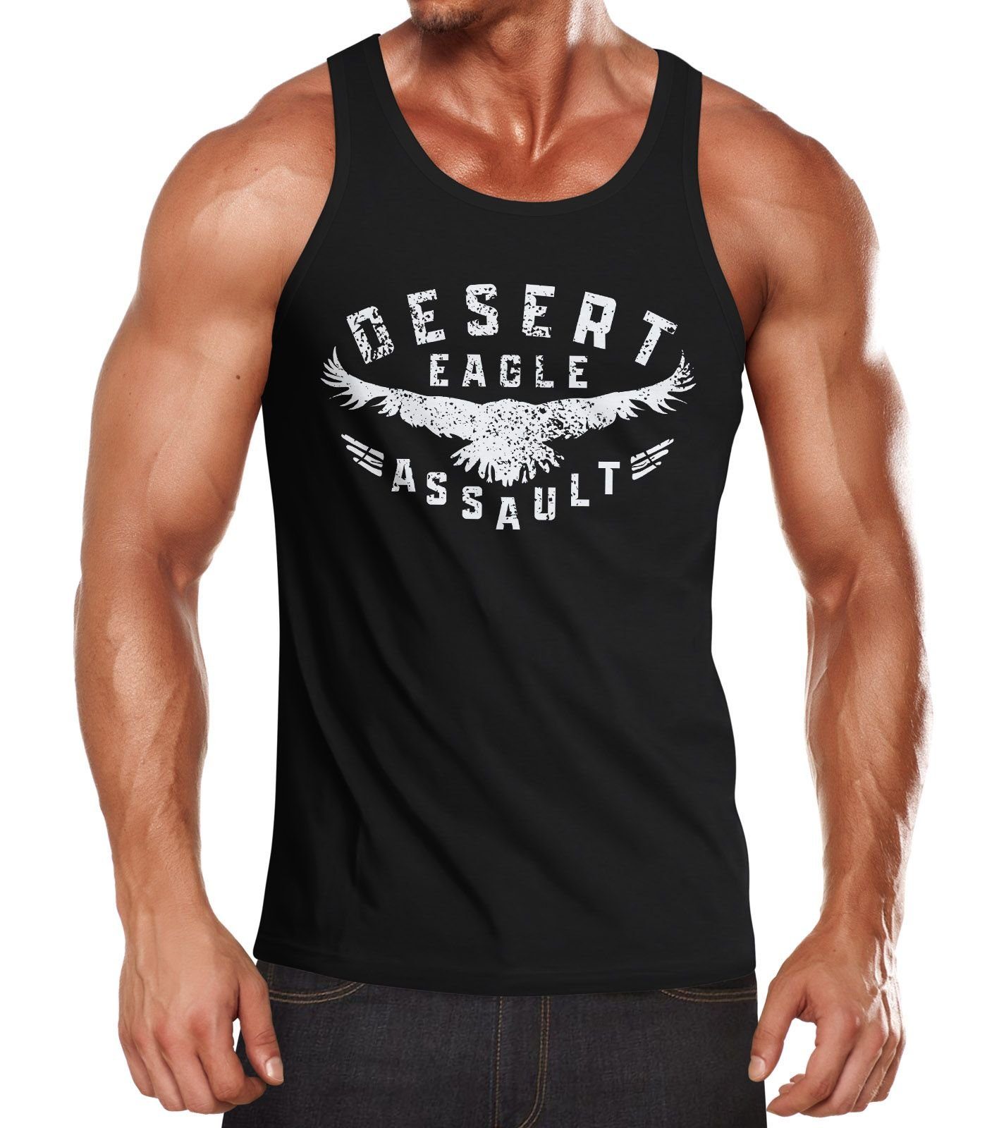Neverless Tanktop Herren Tank-Top Adler Aufschrift günstig online kaufen