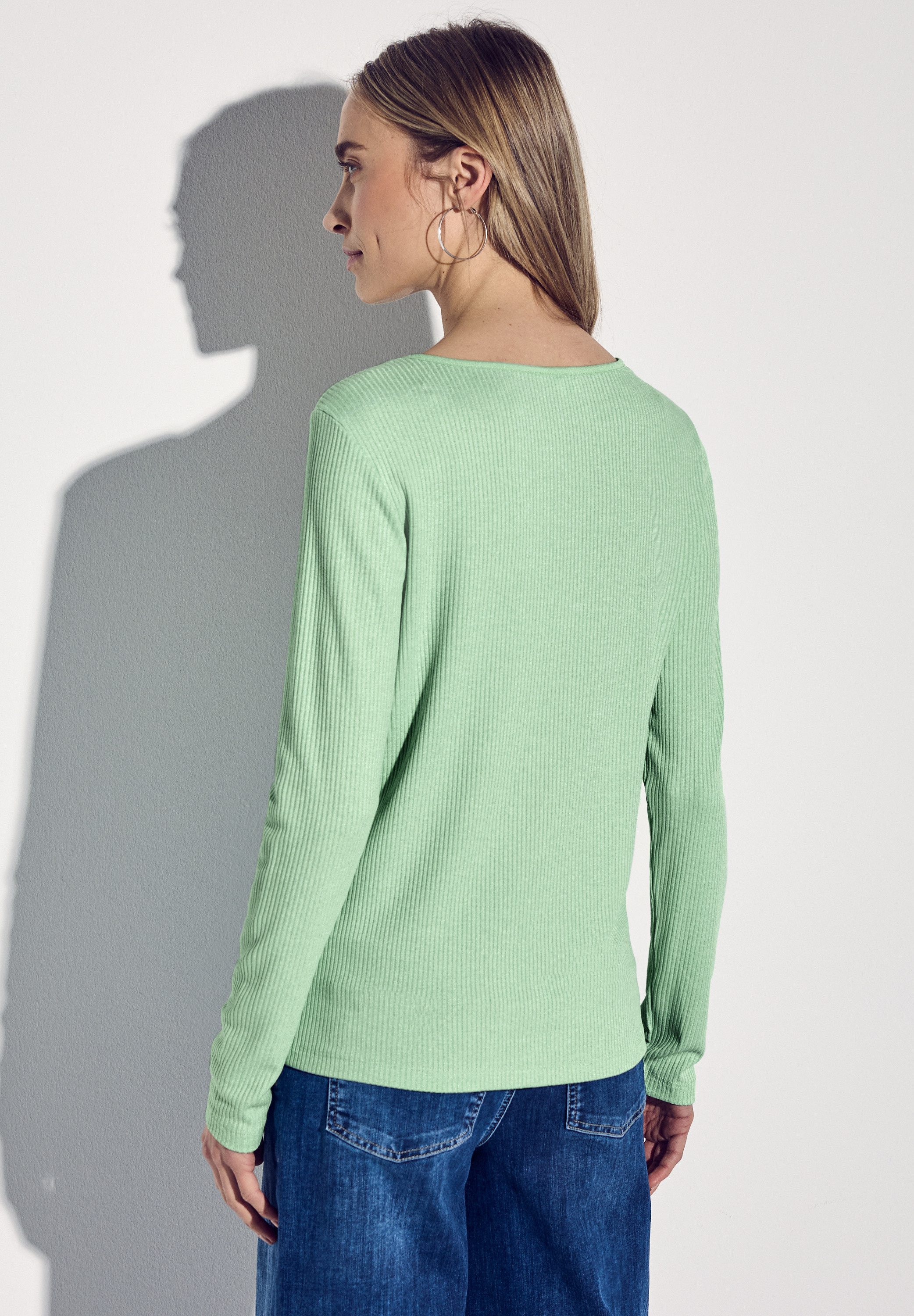 STREET ONE Langarmshirt, aus softem Materialmix günstig online kaufen