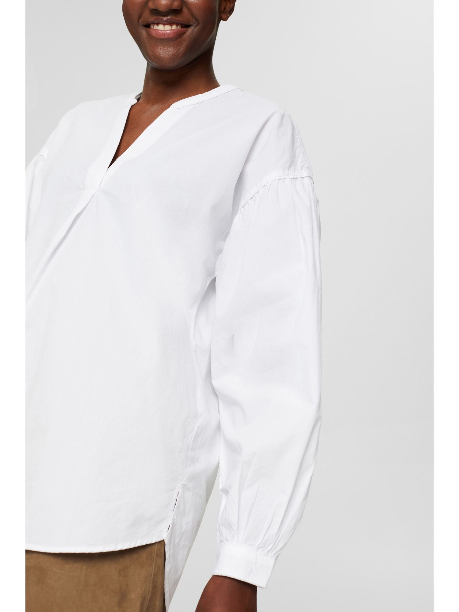 Damen Blusen Esprit Langarmbluse Hemdbluse aus 100% Baumwolle