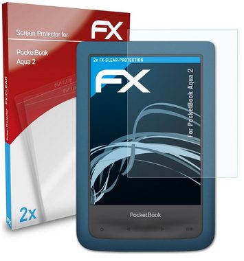 atFoliX Schutzfolie Displayschutz für PocketBook Aqua 2, (2 Folien), Ultraklar und hartbeschichtet