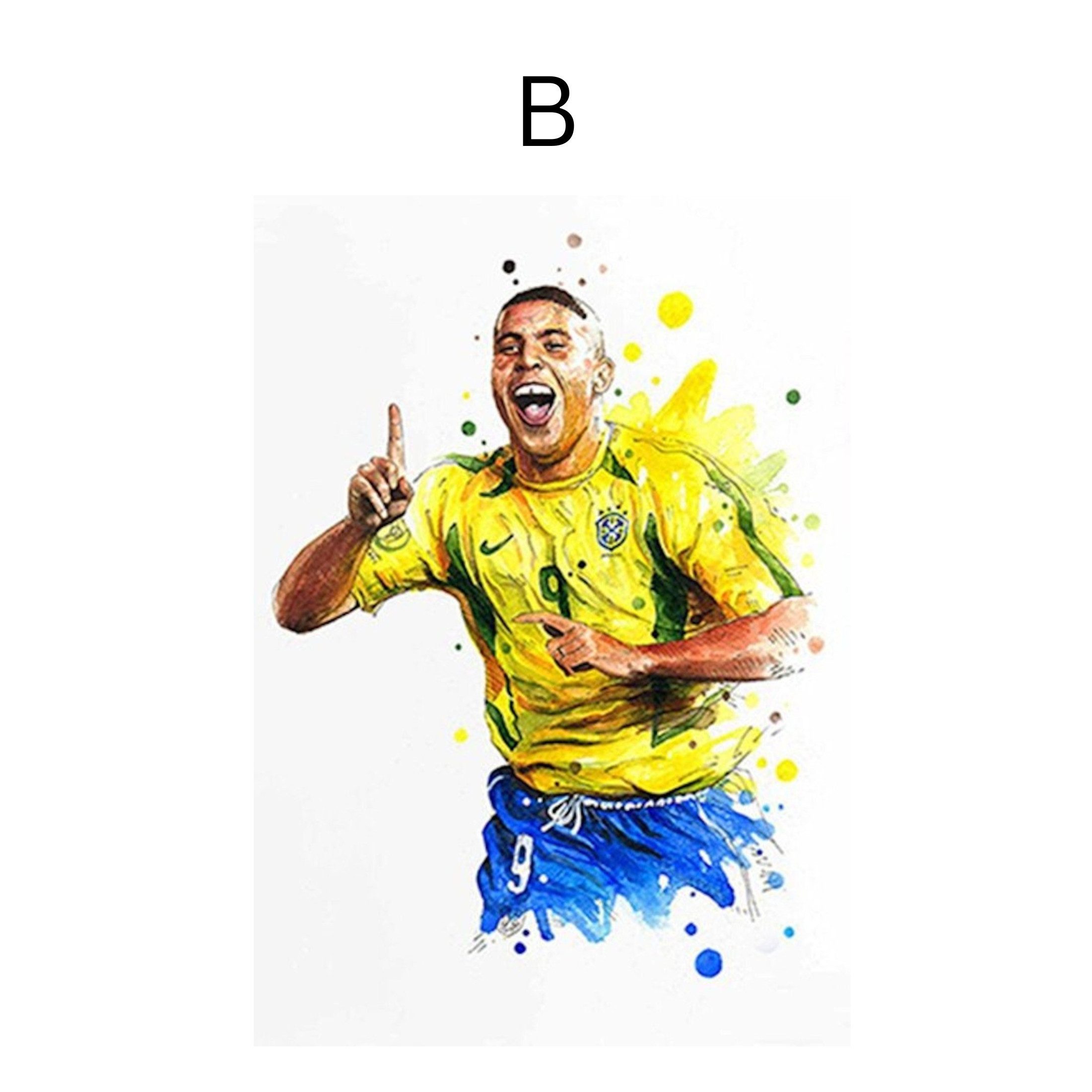 JUSTGOODMOOD Poster Fußball Weltmeister Pokal Pele Ronaldo Neymar Jr Messi als Deko Print, F (1 St)