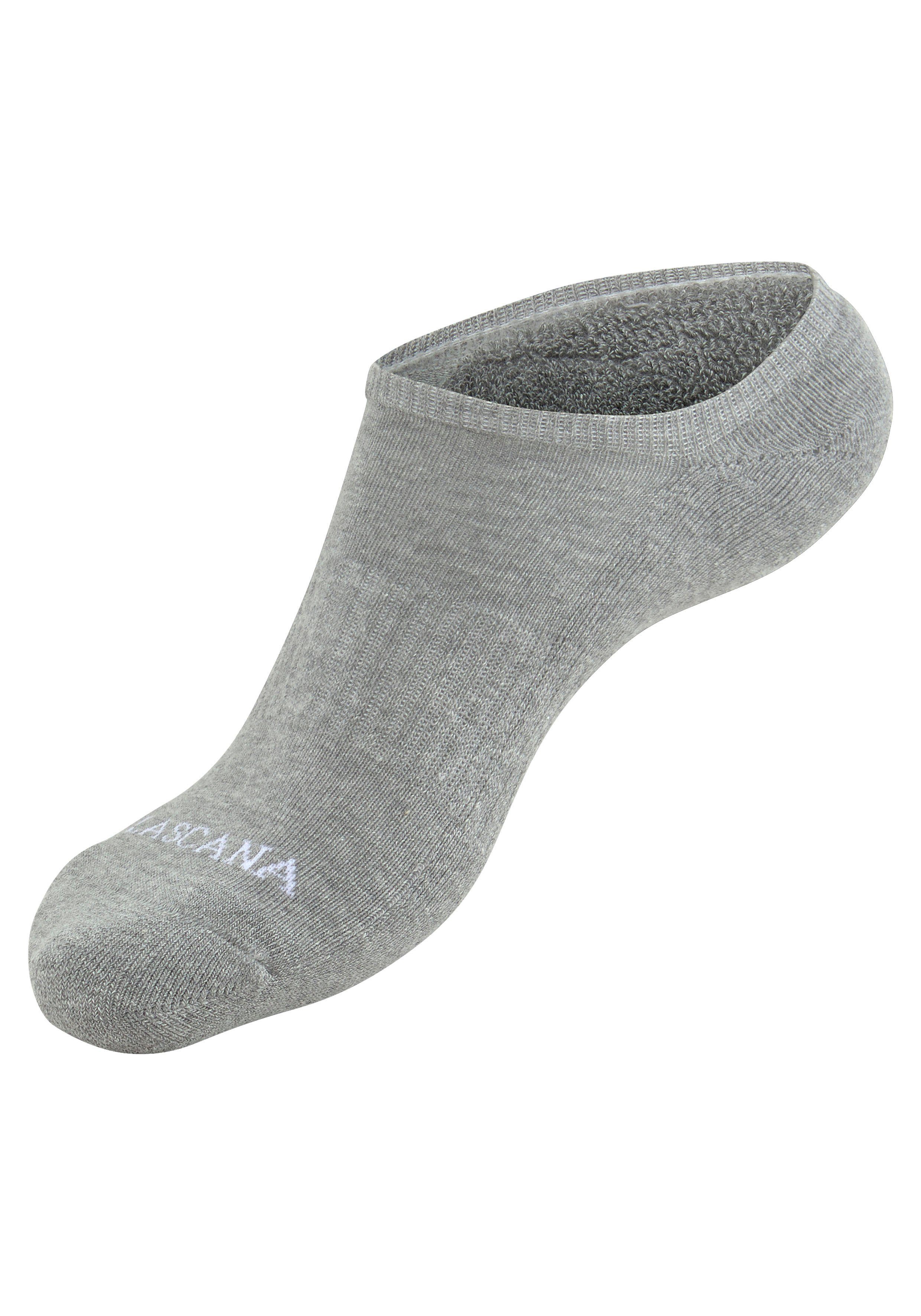 weiß, mit 2x grau-meliert Sneakersocken schwarz, ACTIVE Fußfrottee 2x (Set, LASCANA 3x 7-Paar)