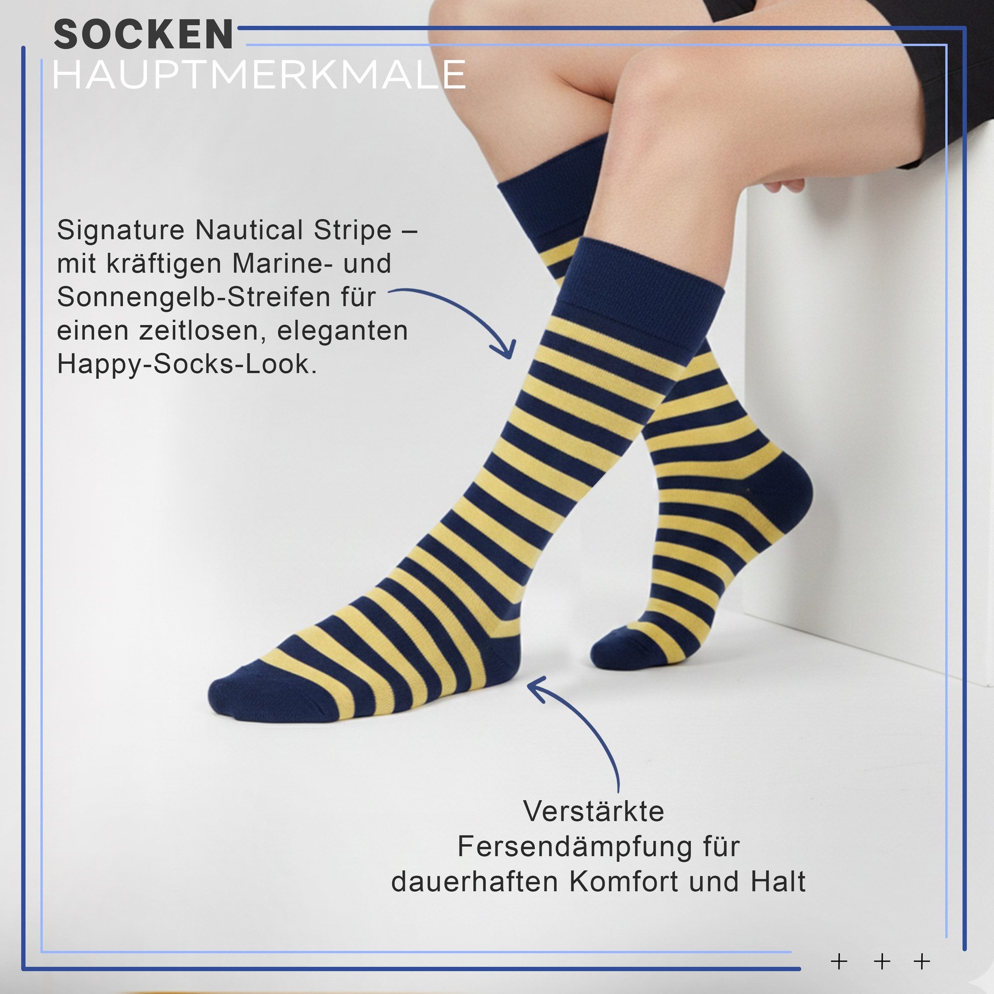 German Wear Socken GW277 Happysocken 12er Pack (12er-Pack) Happy Socks gestreifte Baumwollsocken farbenfroh, bequem