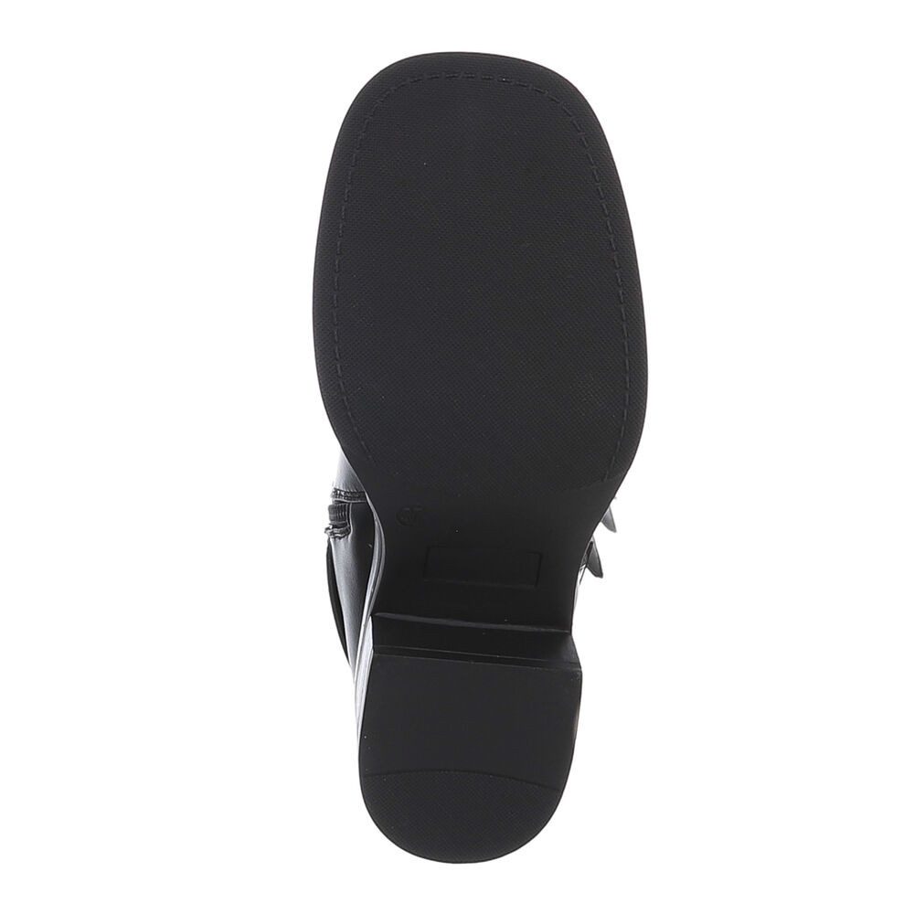 Ital-Design Damen Bikerschuhe Biker Westernstiefelette (87417626) Blockabsatz Stiefeletten in Schwarz