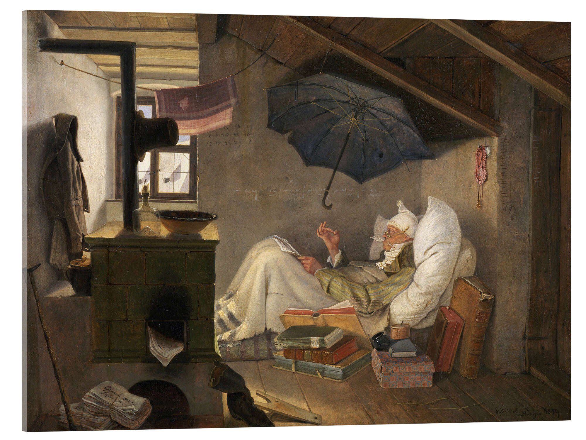 Posterlounge Wandbild Der arme Poet, Carl Spitzweg, erhältlich als Poster, Leinwandbild, Wandsticker oder Acrylglasbild