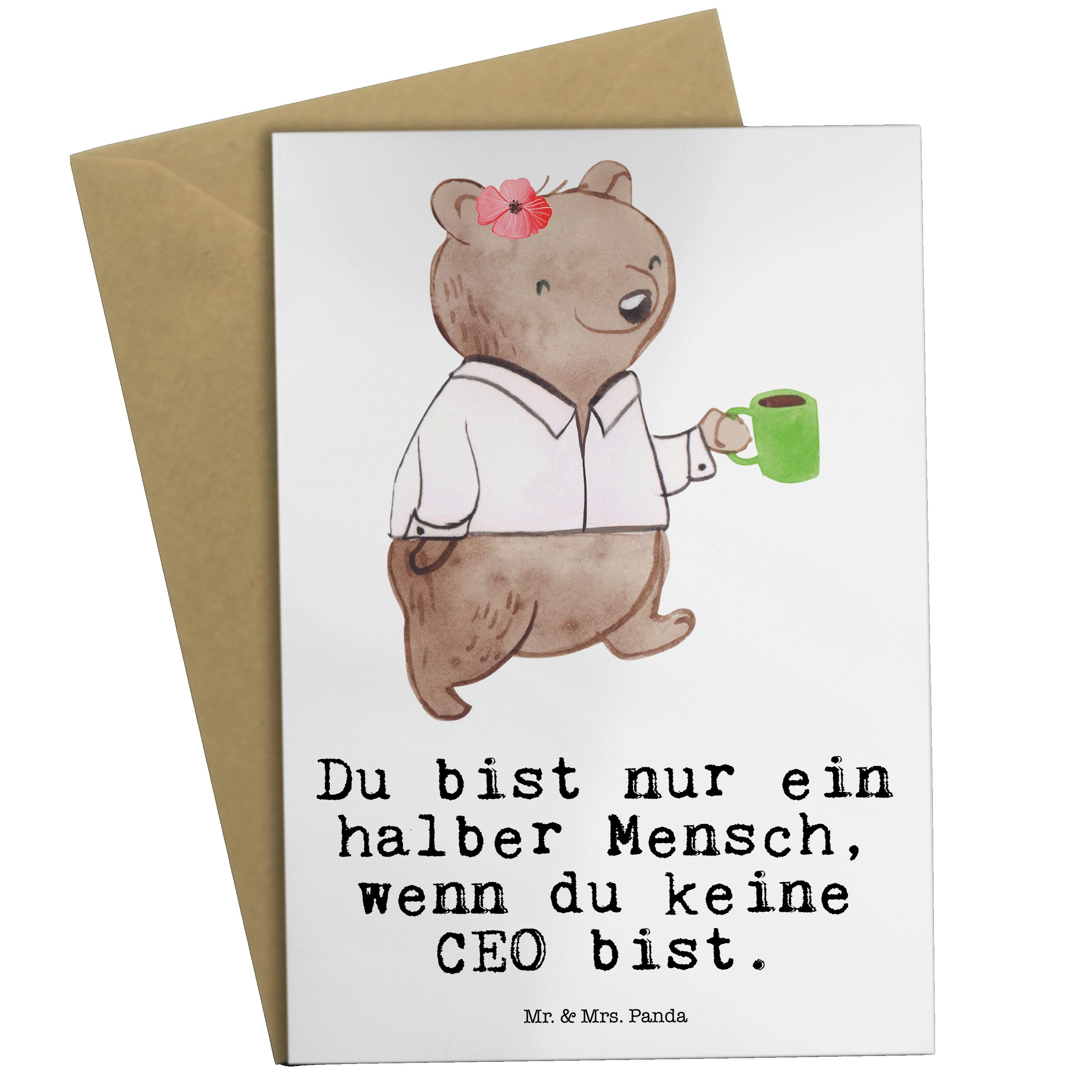 Mr. & Mrs. Panda Weiß Herz - Grußkarte - Glückwunschkarte, CEO Rente, Geschenk, Unternehmens mit