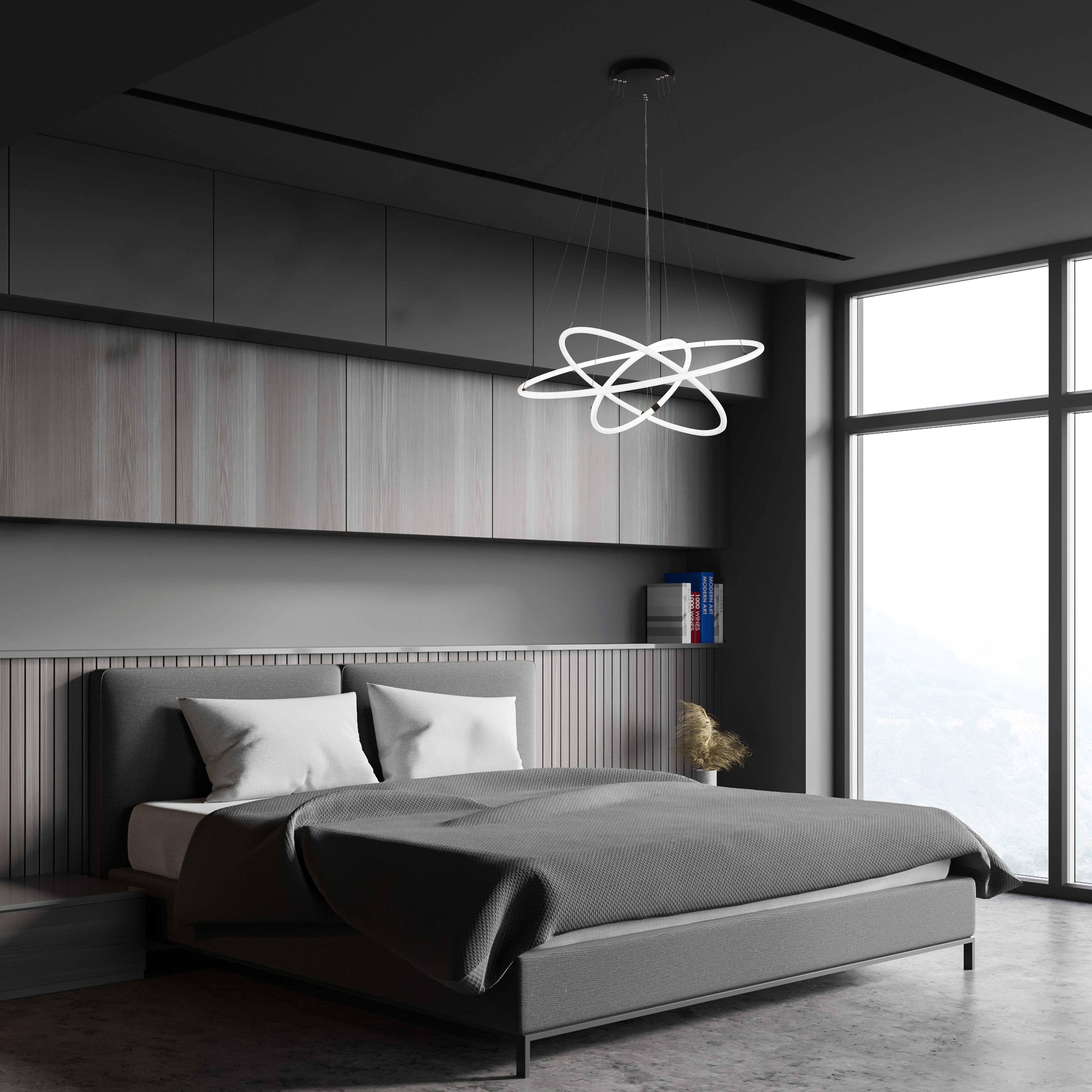 Searchlight LED-Hängeleuchte Hängeleuchte Revolve, 1-flammig, LED fest integriert, Warmweiß, Sehr raumerhellend mit über 7000 Lumen