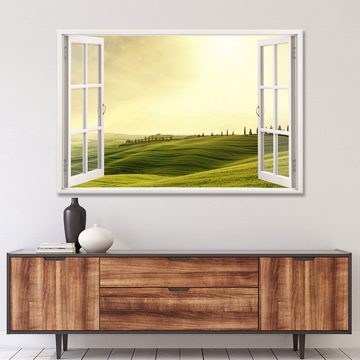 WallSpirit Leinwandbild "Fenster mit Aussicht", Toscana, Leinwandbild geeignet für alle Wohnbereiche