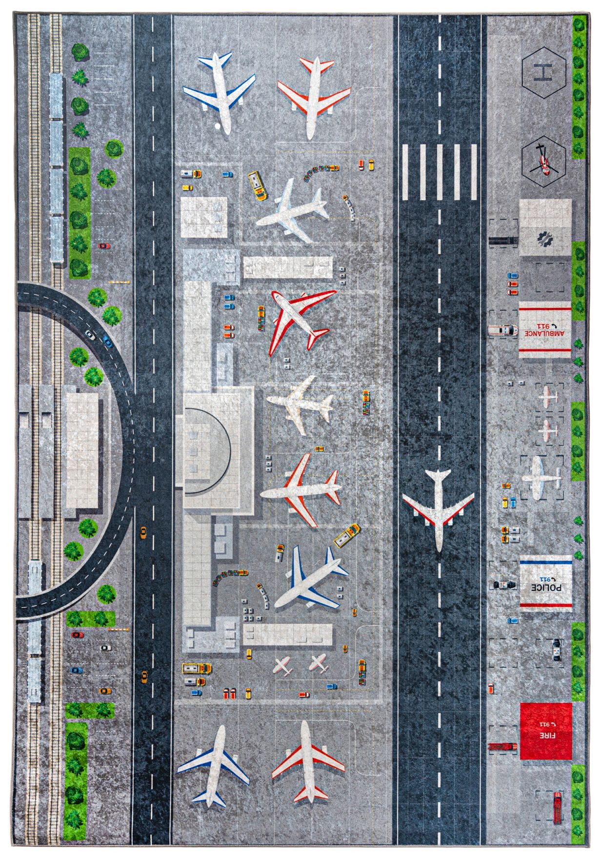 Mazovia Kinderteppich Kinderteppich Straßen Kinderzimmer, 80 x 150 cm, Wasc günstig online kaufen