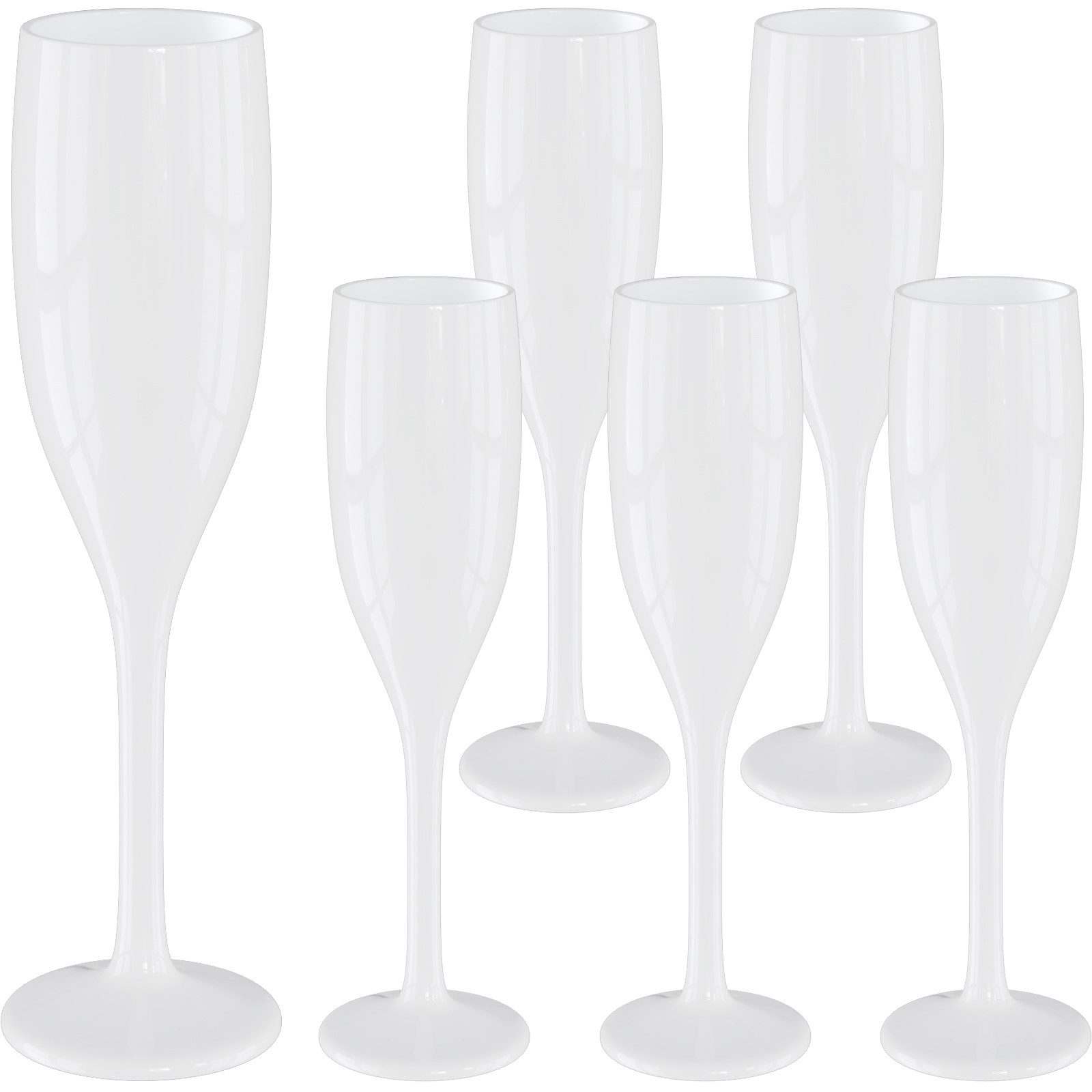 Wellgro Glas Бокалы для шампанского Set 150 ml Kunststoff weiß