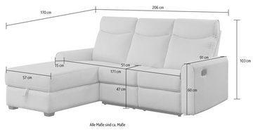 ATLANTIC home collection Ecksofa Gero L-Form, mit Relaxfunktion und Stauraum, mit Cord-Bezug