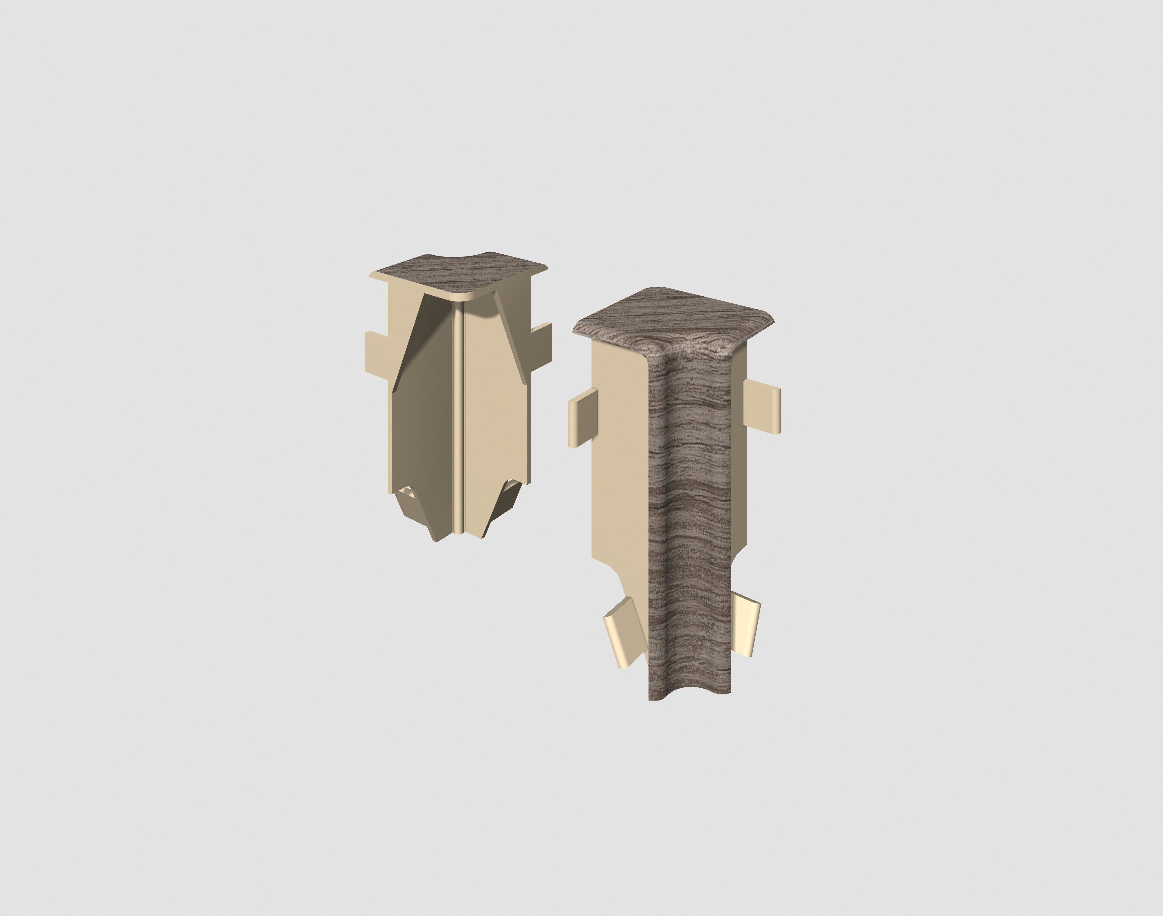 EGGER Sockelleisten-Innenecke Eiche anthrazit, L: 1.6 cm, H: 5.9 cm, 2-St., neues kubisches Profil; 2 Stück