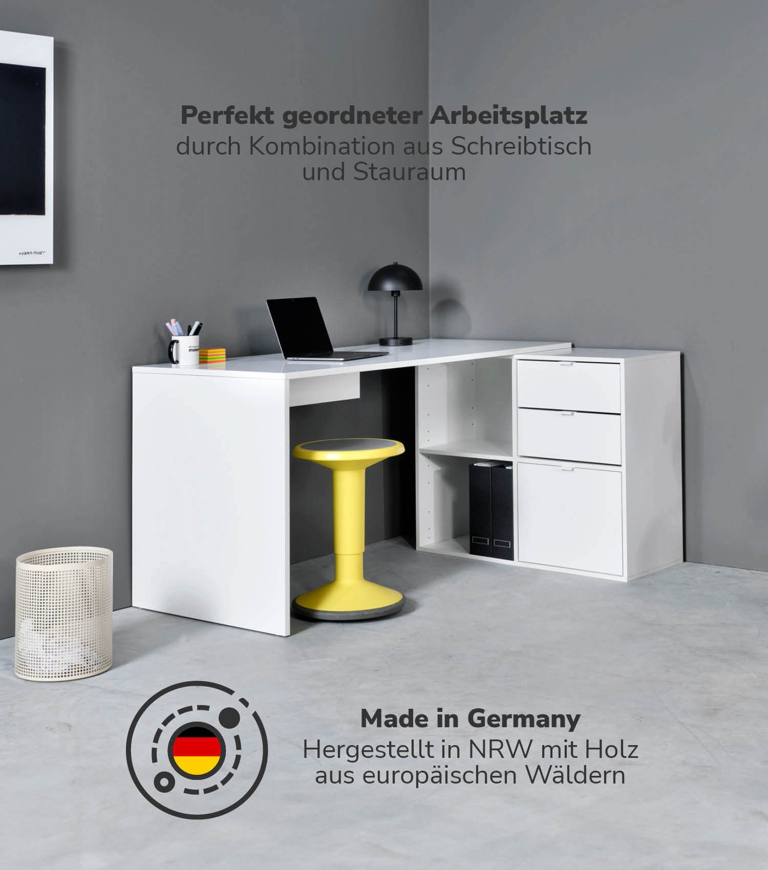 mokebo Eckschreibtisch Der Produktive (mit 2 günstig online kaufen