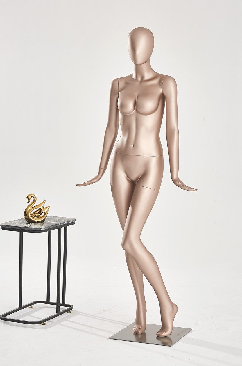 Eurohandisplay Schneiderpuppe Weibliche Schaufensterpuppe beige matt lackiert Egghead Schick, Schaufensterpuppe