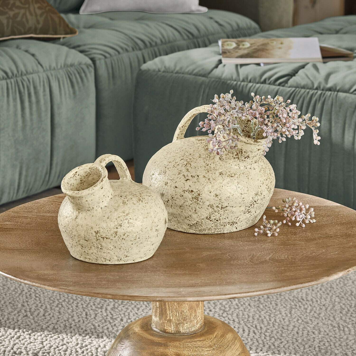 Mirabeau Tischvase Vase 2er Set Gravière antikcreme