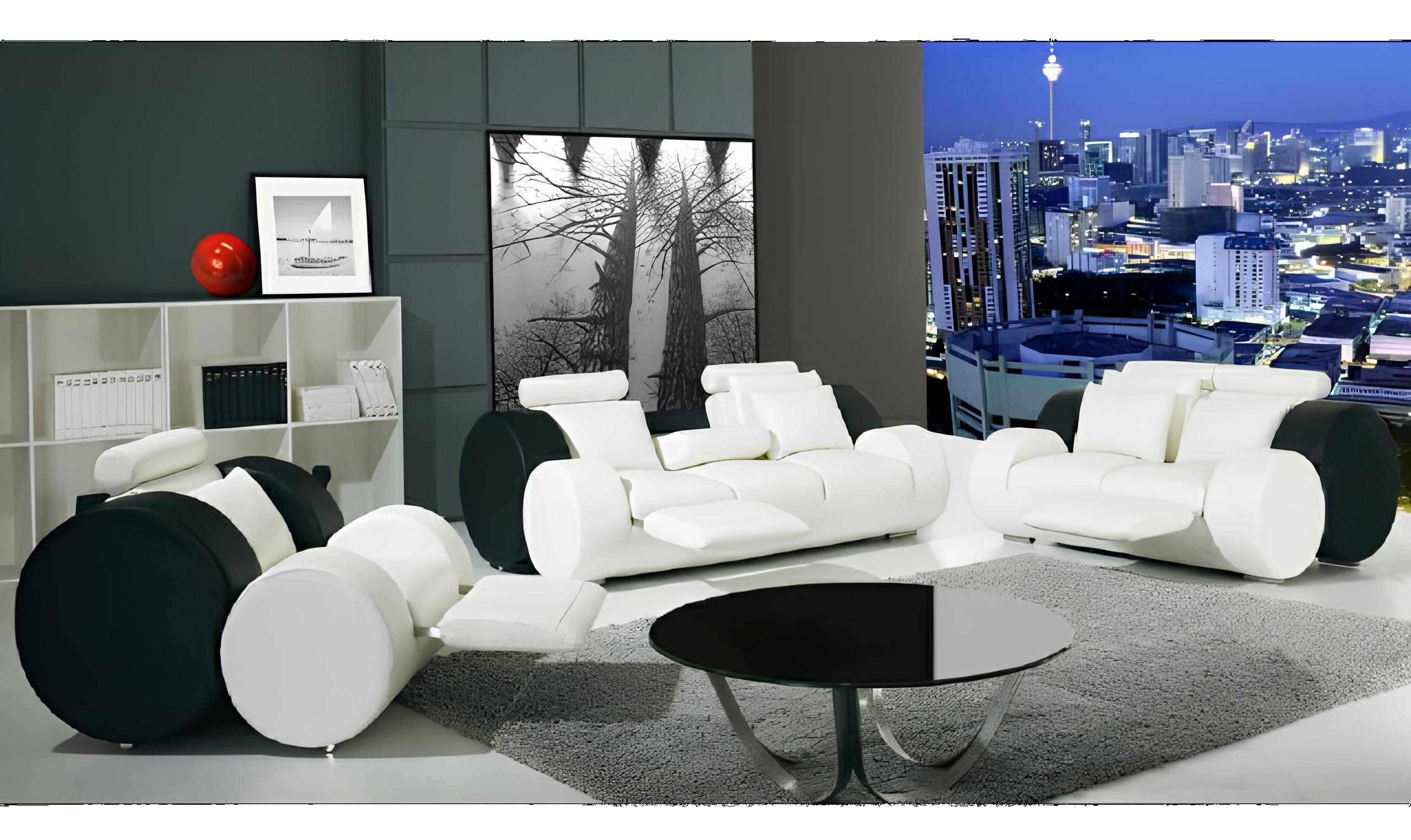 Xlmoebel Polstergarnitur Ledersofa aus Leder in 3+2+1 Sitzer-Design, Polstergarnitur, (Sofagarnitur Amsterdam 3+2+1), Hergestellt in Europa