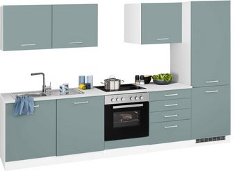 HELD MÖBEL Küchenzeile Visby, ohne E-Geräte, 300 cm, für Kühl/Gefrierkombination und Geschirrspüler