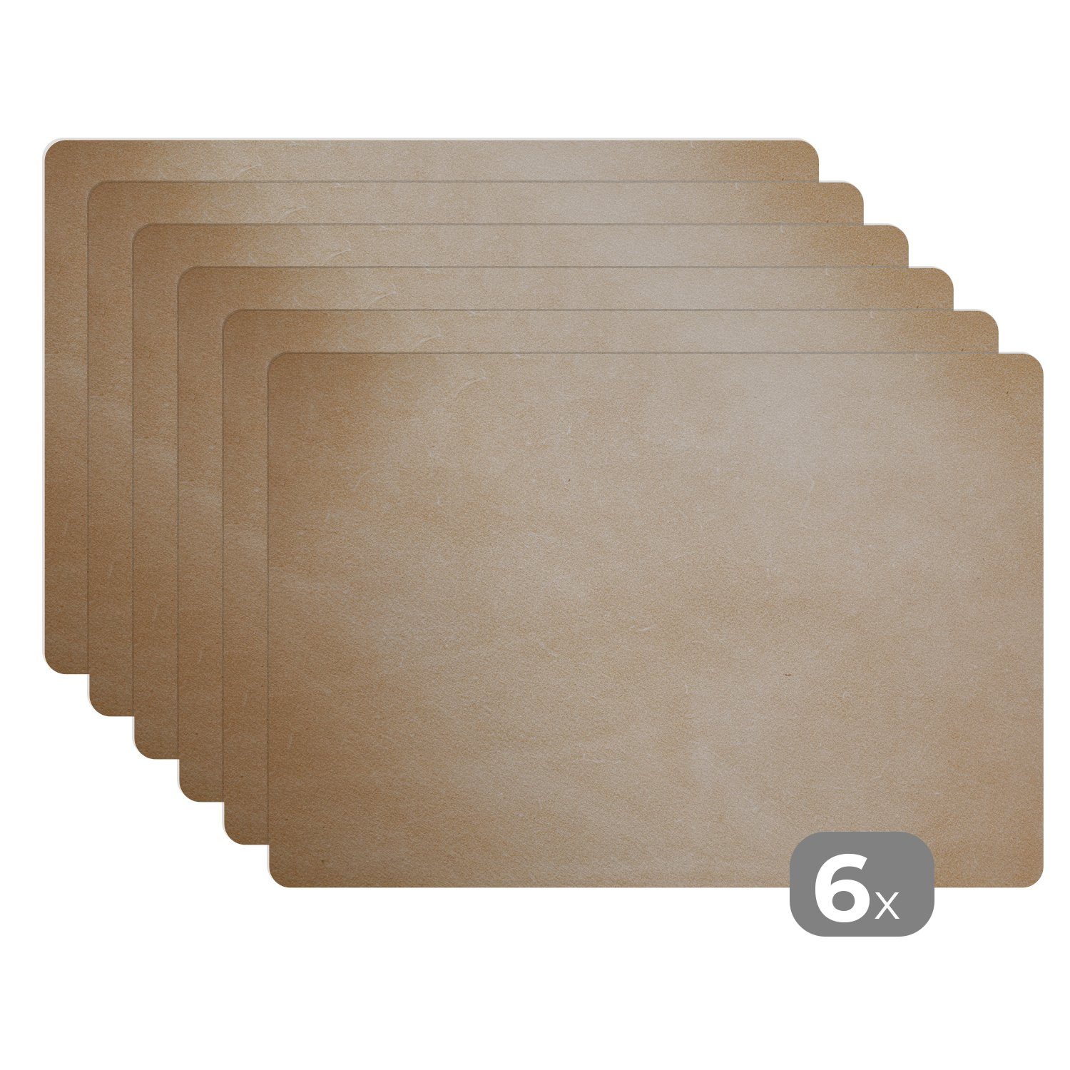 MuchoWow Platzset Leder - Druck - Lederoptik/print - Beige, (6-St), Platzse günstig online kaufen