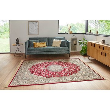 Teppich Orientalischer Samt Teppich Fransen Antik NaIn-Rot Grün, NOURISTAN, rechteckig, Höhe: 5 mm