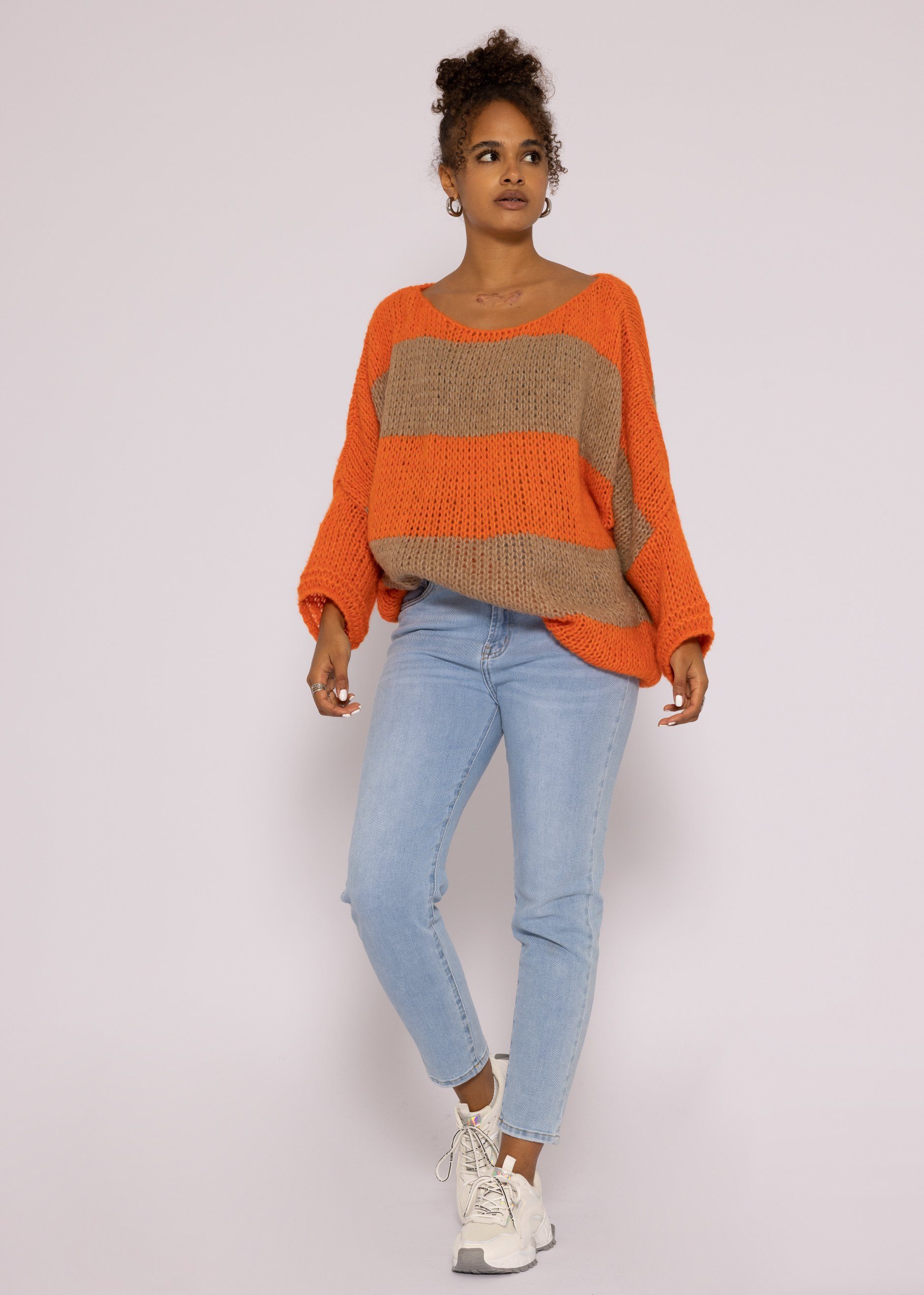 Strickpullover Oversize Grobstrick Pullover Damen Oversize