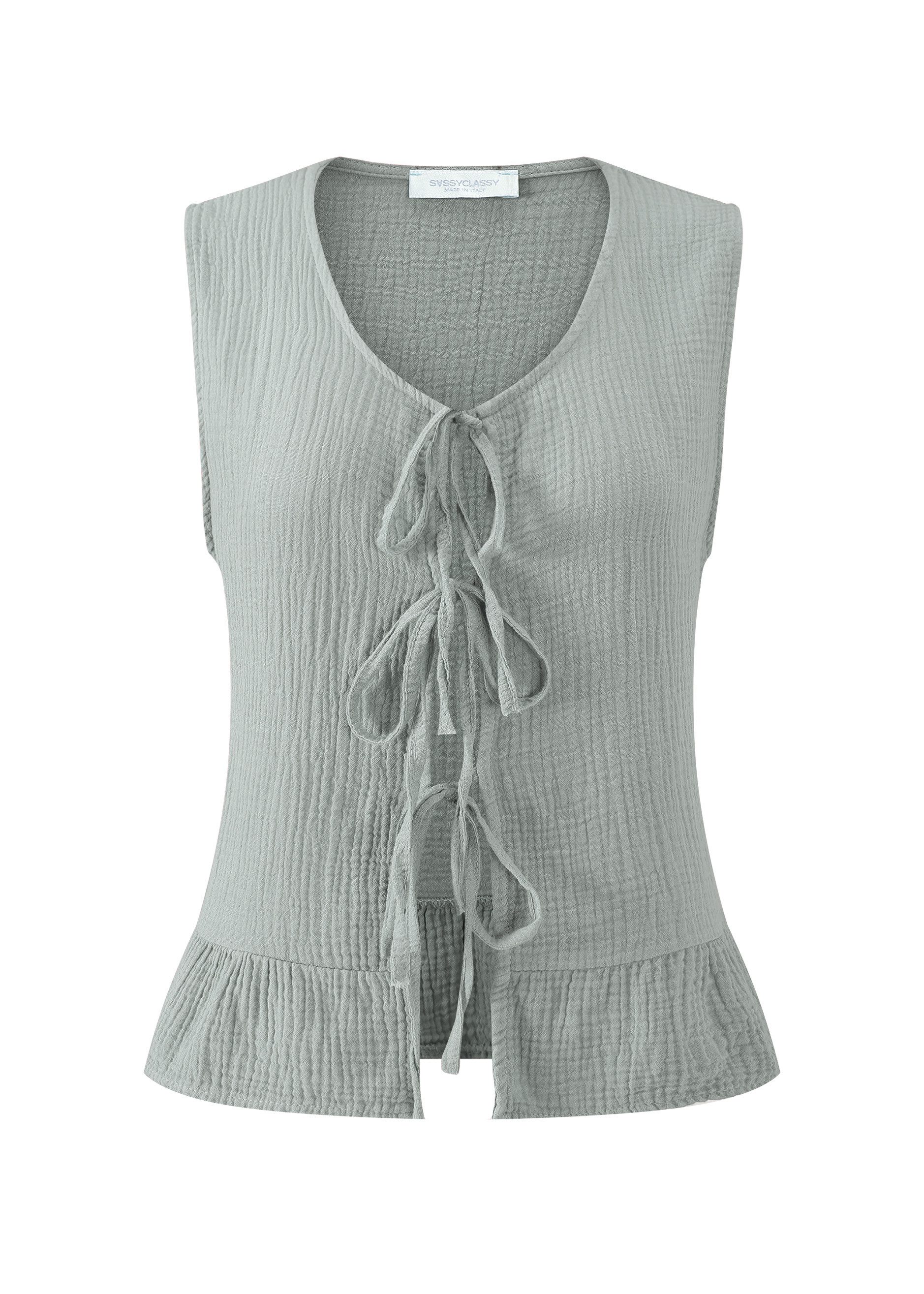 SASSYCLASSY T-Shirt Leichtes Musselin Top Damen günstig online kaufen