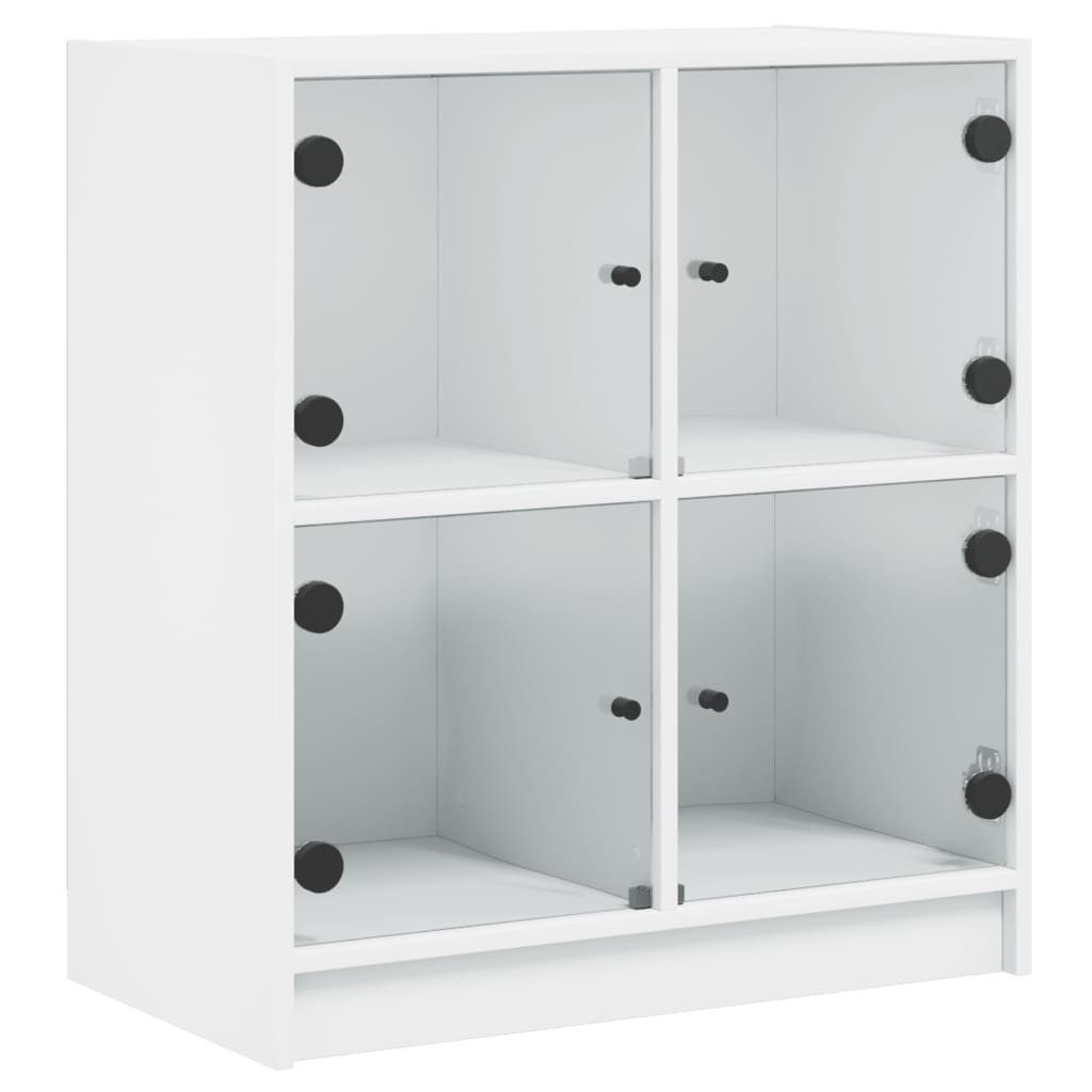 vidaXL Beistellschrank Beistellschrank mit Glastüren Weiß günstig online kaufen