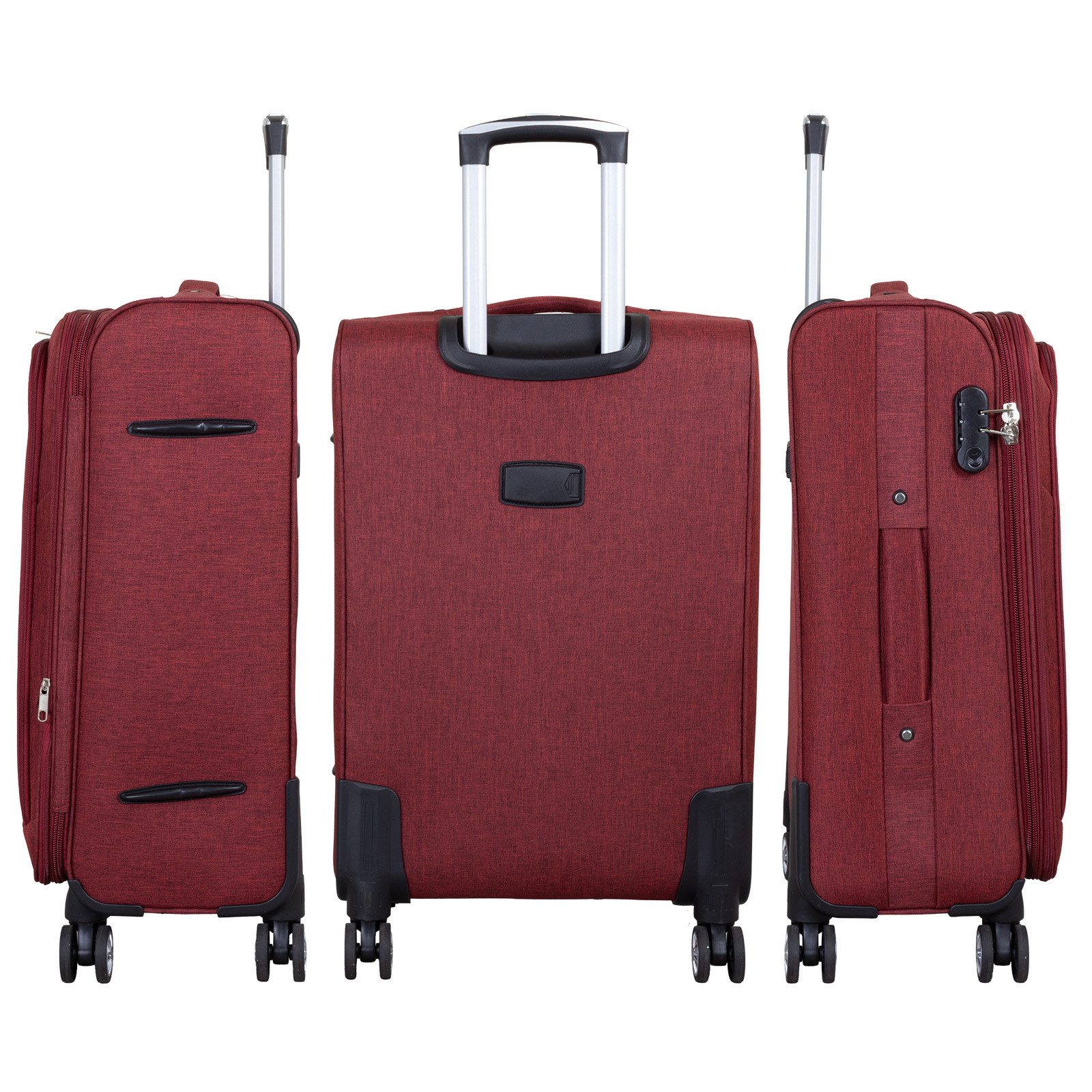 Trendyshop365 Weichgepäck-Trolley Cremona, 4 Rollen