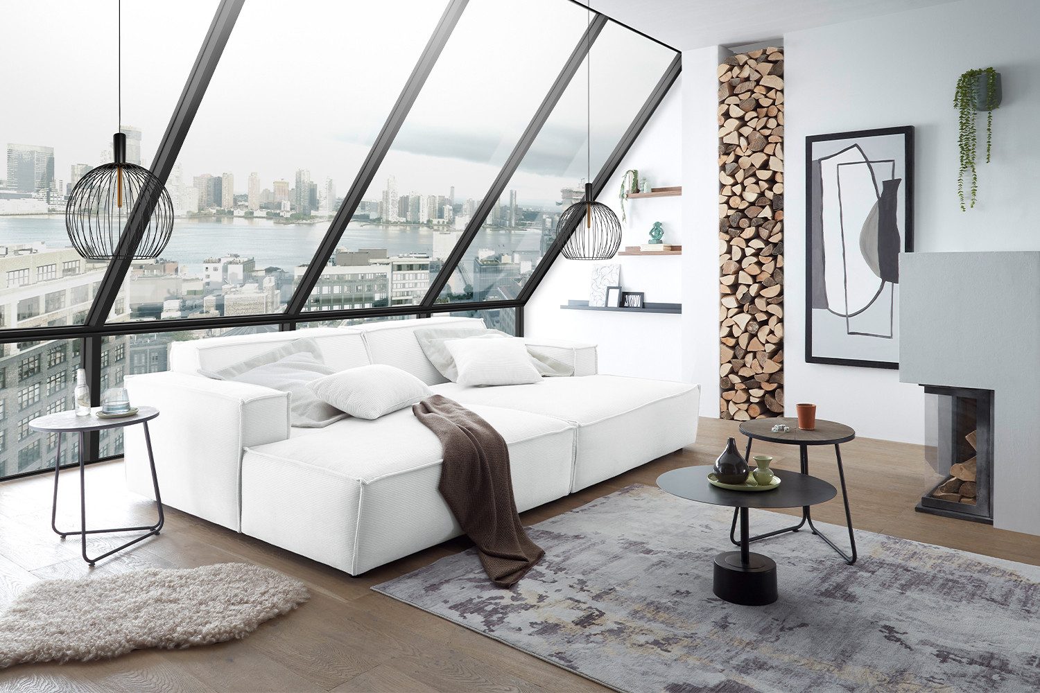 KAWOLA Big-Sofa SAMU, Couch Feincord verschiedene günstig online kaufen