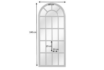 riess-ambiente Wandspiegel CASTILLO 140cm schwarz (Einzelartikel, 1-St), Wohnzimmer · groß · halbrund · mit Rahmen · Fenster-Design · Deko