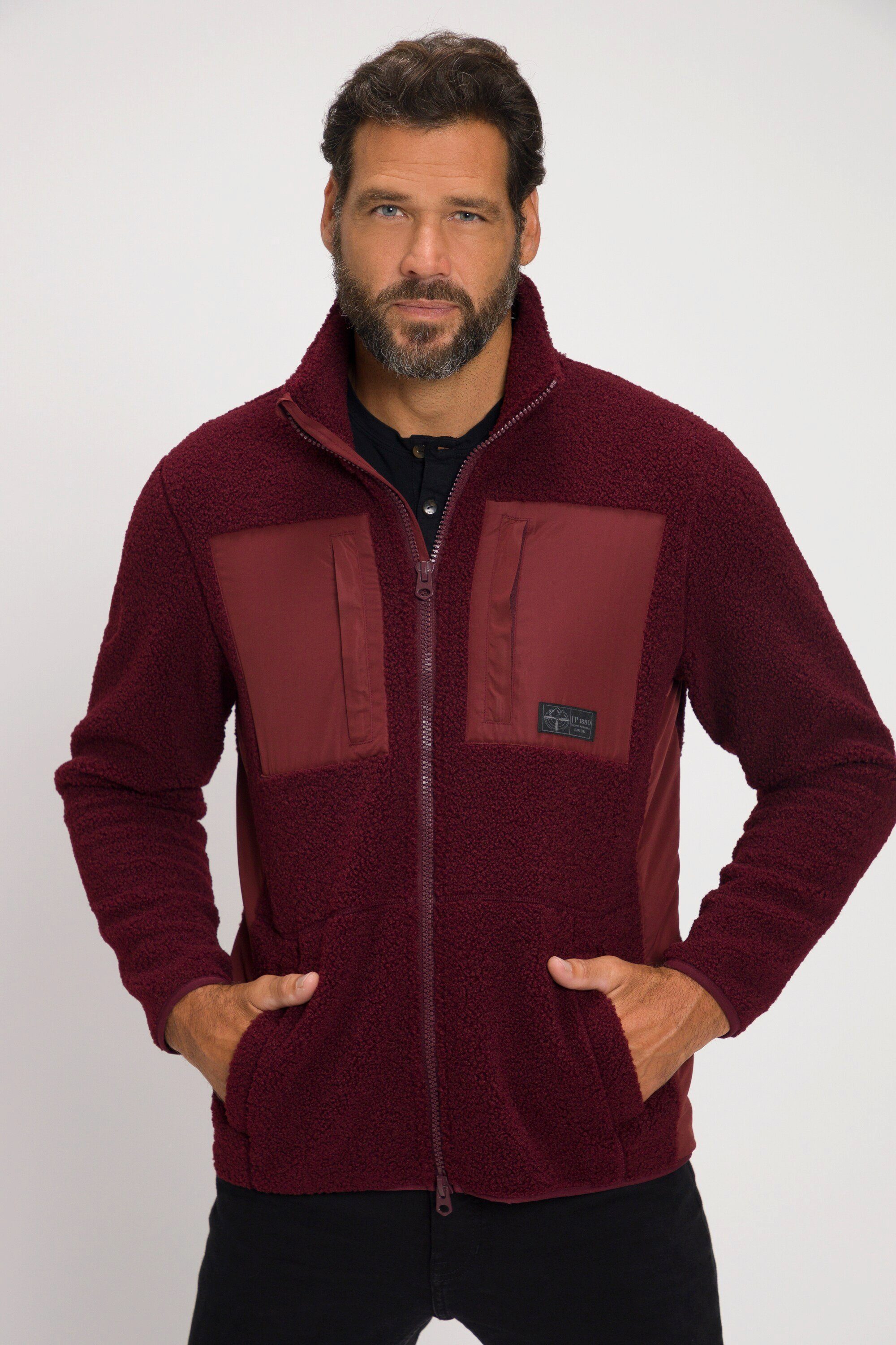 Outdoor Nylon-Einsätze Fleecejacke Teddyjacke JP1880 Stehkragen