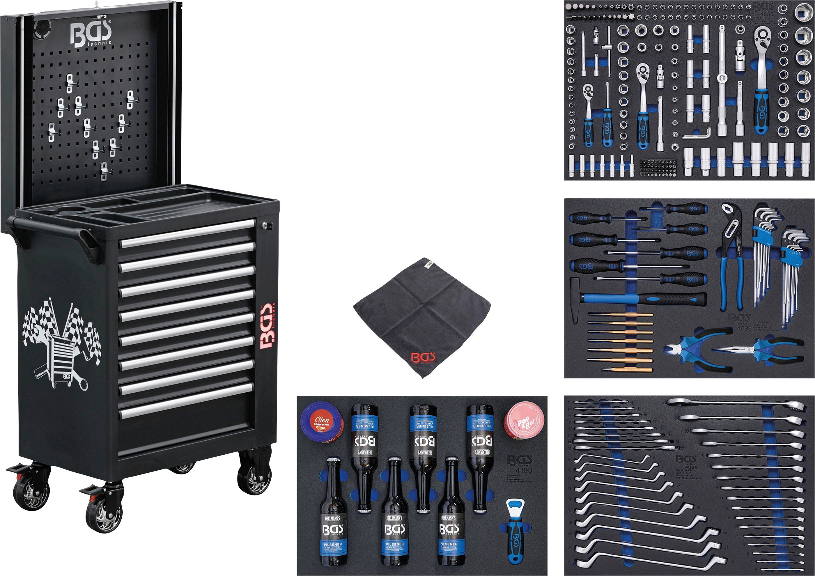 Beliebtester Artikel in unserem Geschäft BGS Werkstattwagen Werkstattwagen, (Set), mit 263 8 Werkzeugen Schubladen