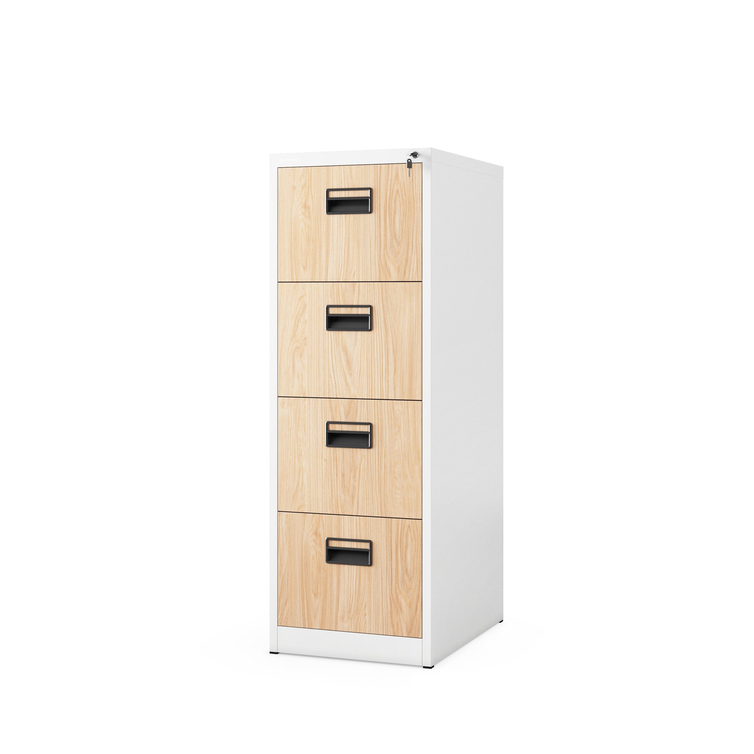 Jan Nowak Aktenschrank Metall Aktenschrank 4 Schubladen SARA V4 46 x 132 x 62 cm Stahl (Stahl 0,6 mm Kugellagerschienen Wandmontage möglich 132 cm) Büroschrank abschließbar Schloss 2 Schlüssel robust 6 Farben PZH