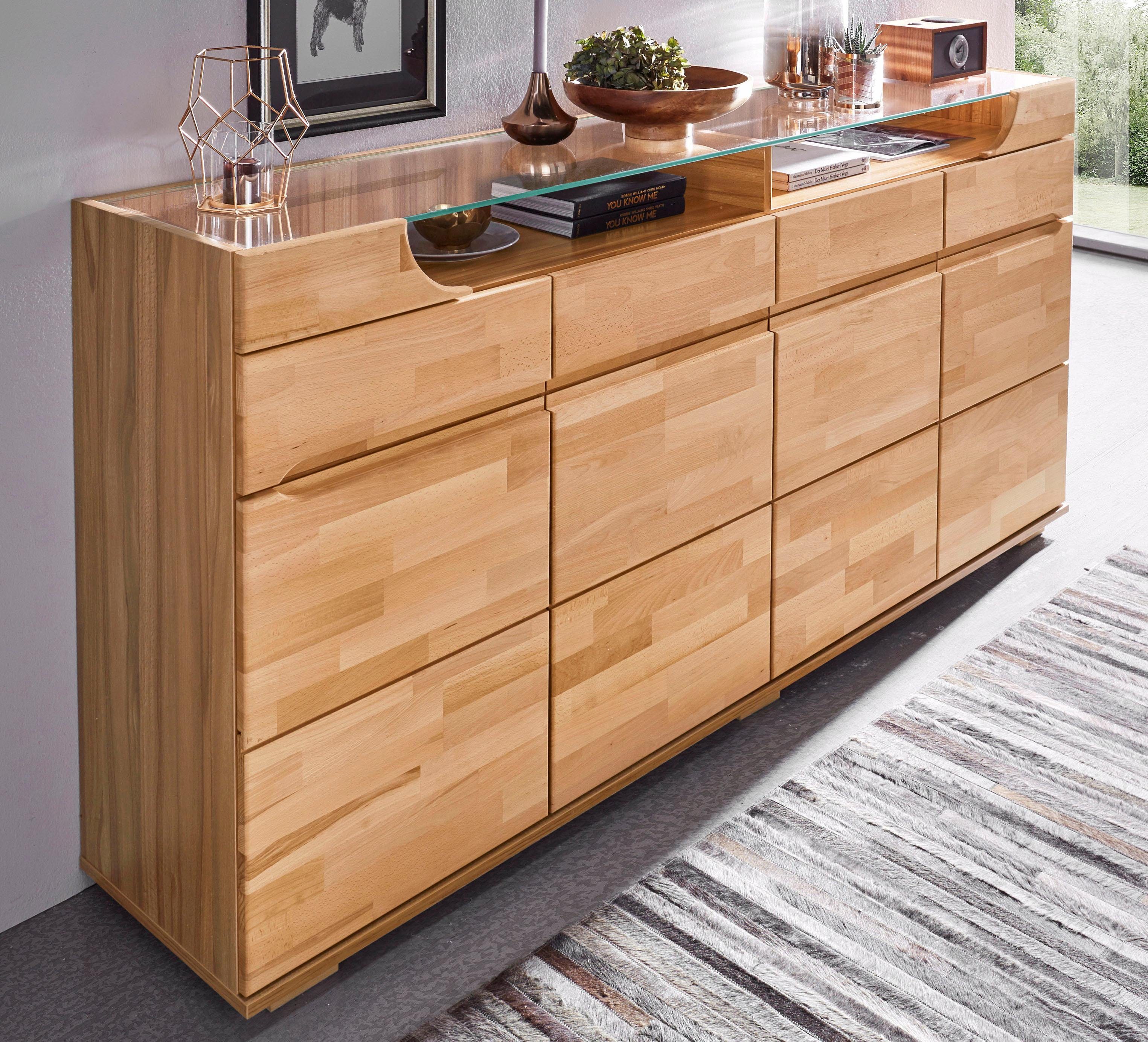 Home affaire Sideboard Vetro,200cm breit,40 cm tief,4 Schubladen Oberplatte günstig online kaufen