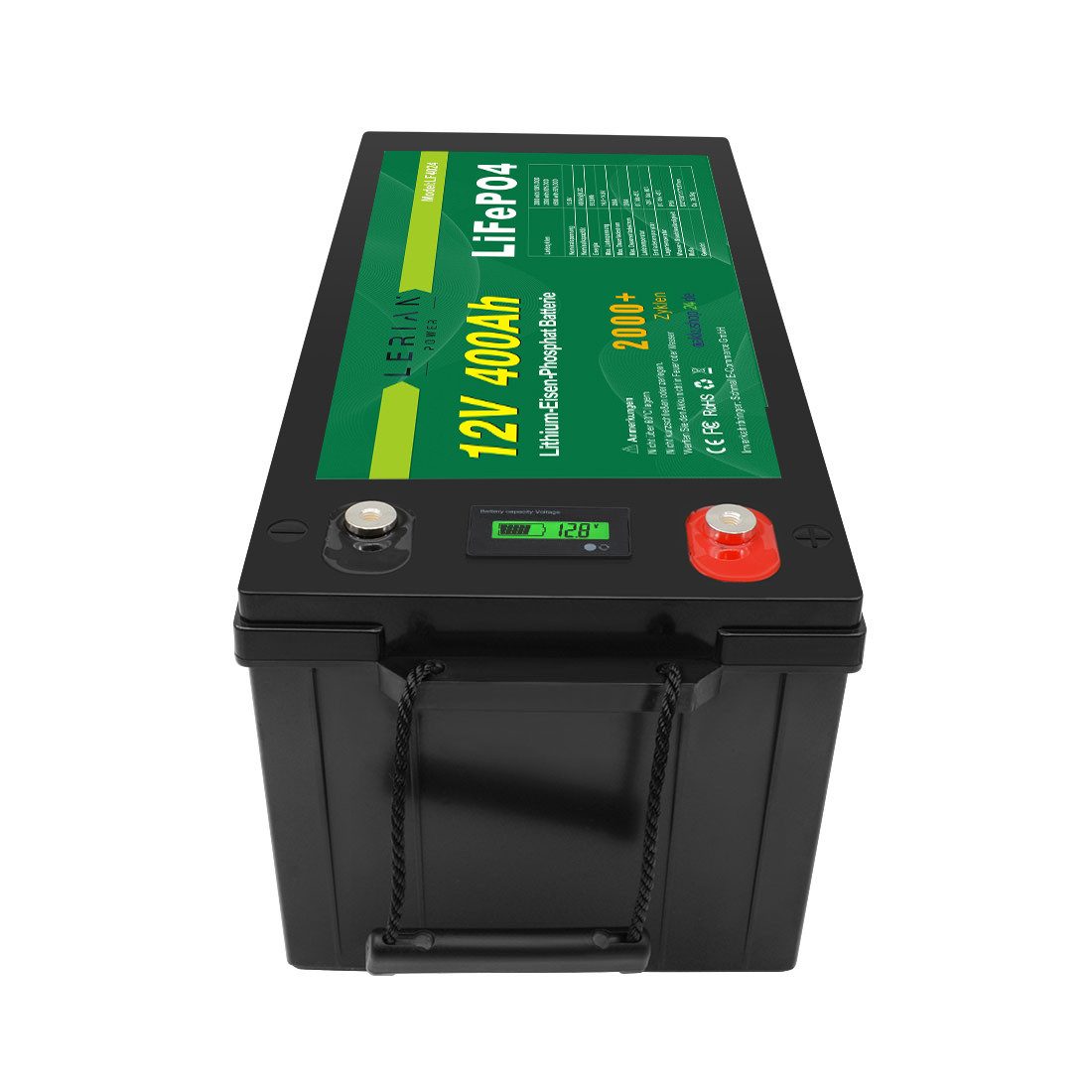 LERIAN POWER LiFePO4 Akku 12V 400Ah 200A LFP Batterie für Camping Boot Solar Akku
