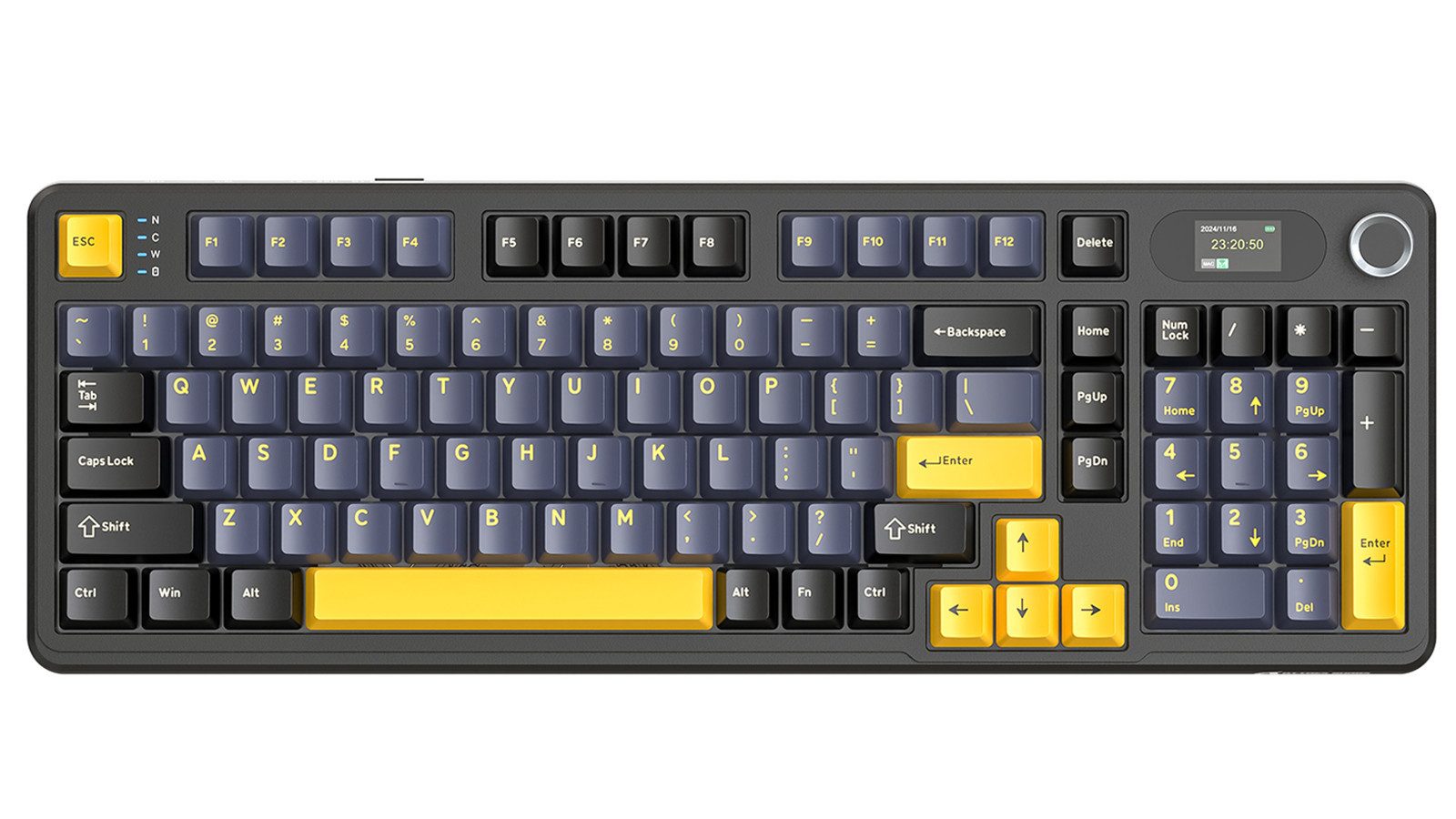 ATTACK SHARK X98PRO Tri-Mode Gasket Mechanische Gaming-Tastatur Gaming-Tastatur (LED-Farbbildschirm und CNC-Knopf,RGB,4000 mAh)