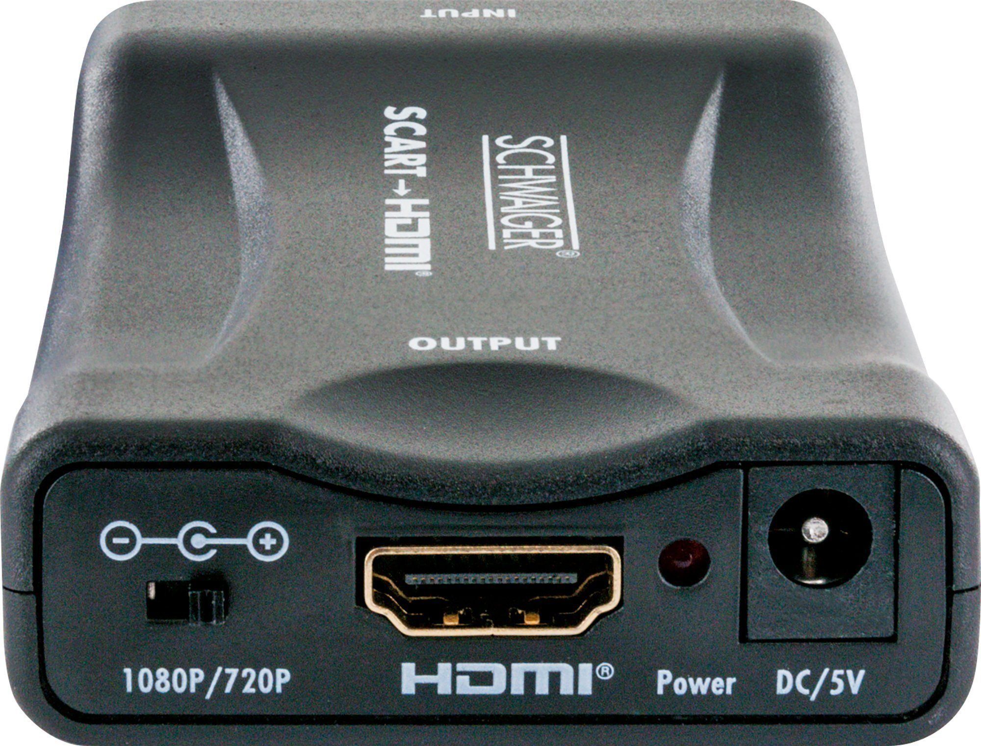 Schwaiger HDMSCA01 533 HDMI-Scart-Konverter Medienkonverter zu HDMI Buchse, Scart Buchse, Full HD tauglich, Unterstützt MHL, HDMI High Speed, abwärtskompatibel