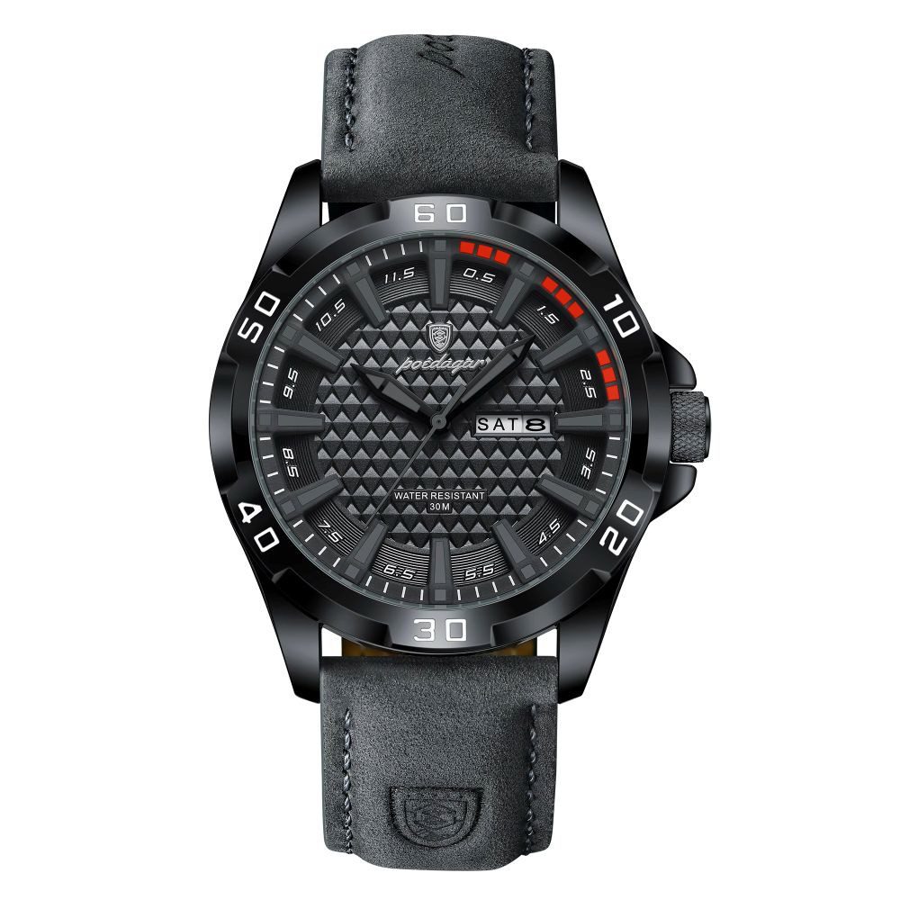 POEDAGAR Quarzuhr Poedagar 895 Herrenuhr – Stilvoll und sportlich, Lederarmband 6 Farben