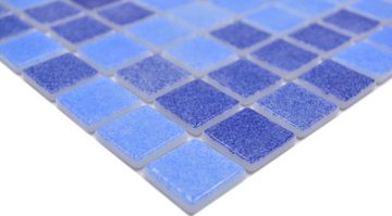Mosani Mosaikfliesen Mosaikfliese Poolmosaik Schwimmbadmosaik blau mix