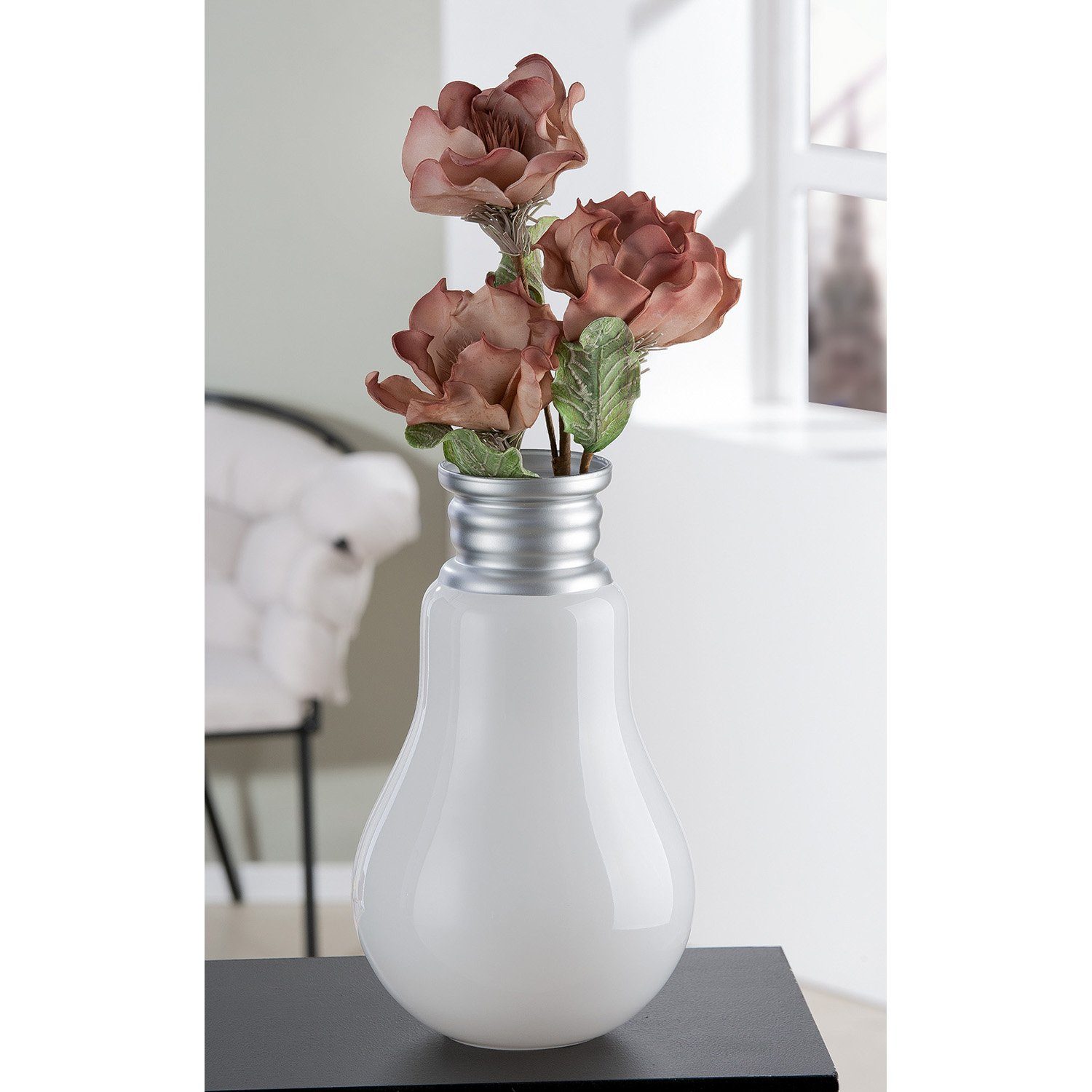 GILDE Dekovase RETRO Vase - weiß günstig online kaufen