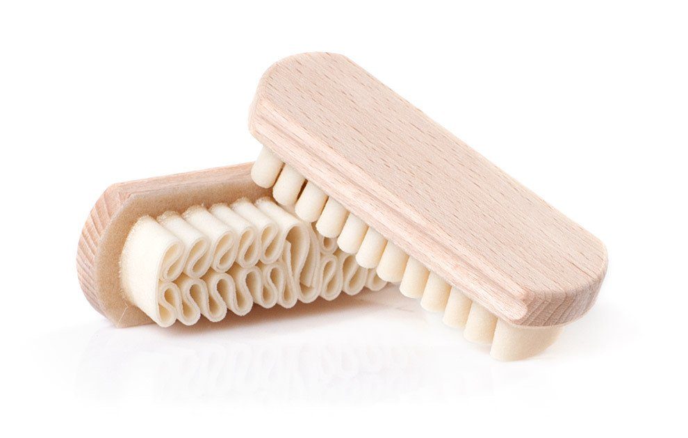 Solitaire Reinigungsbürste Rau- und Wildlederbürste, Schuhe, (Packung, Schuhbürste), Aus Naturkautschuk für Rauleder. Entfernt Verschmutzungen & Staub.